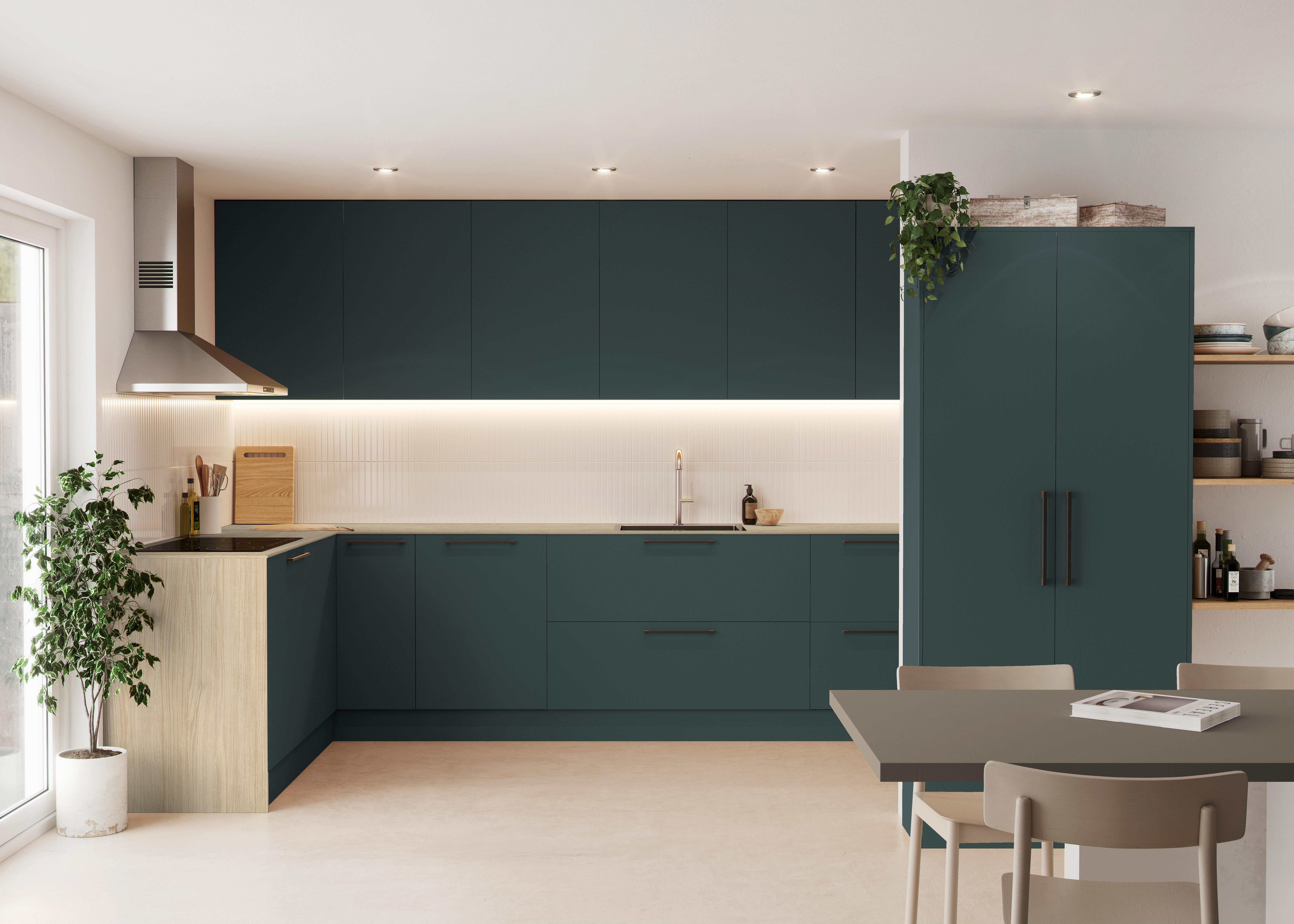 Encimera de cocina laminada compacta Tokyo roble lecer mate 360x63 cm espesor 13mm - 5