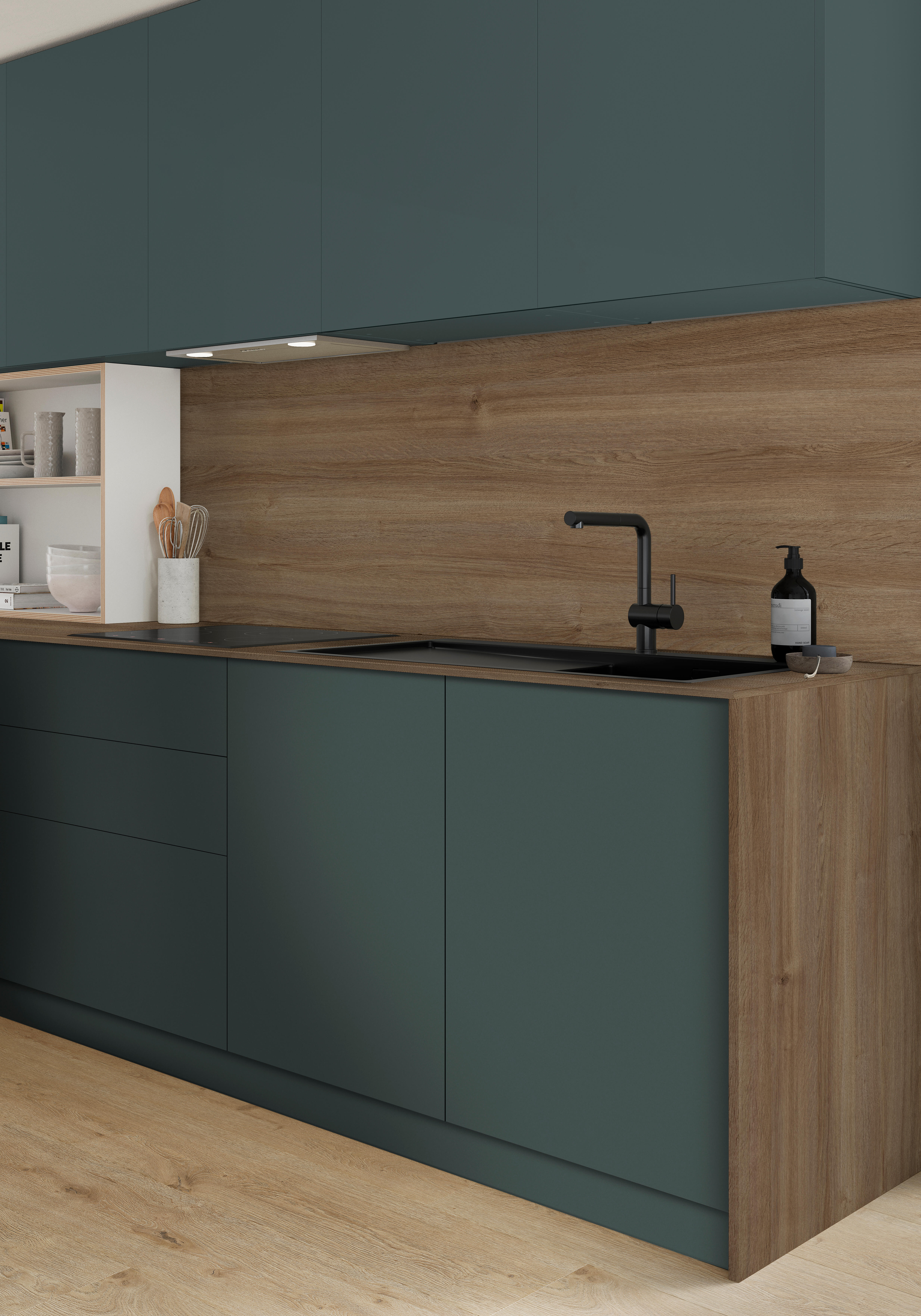 Encimera de cocina laminada compacta Milos roble romance mate 360x63 cm espesor 13mm - 5