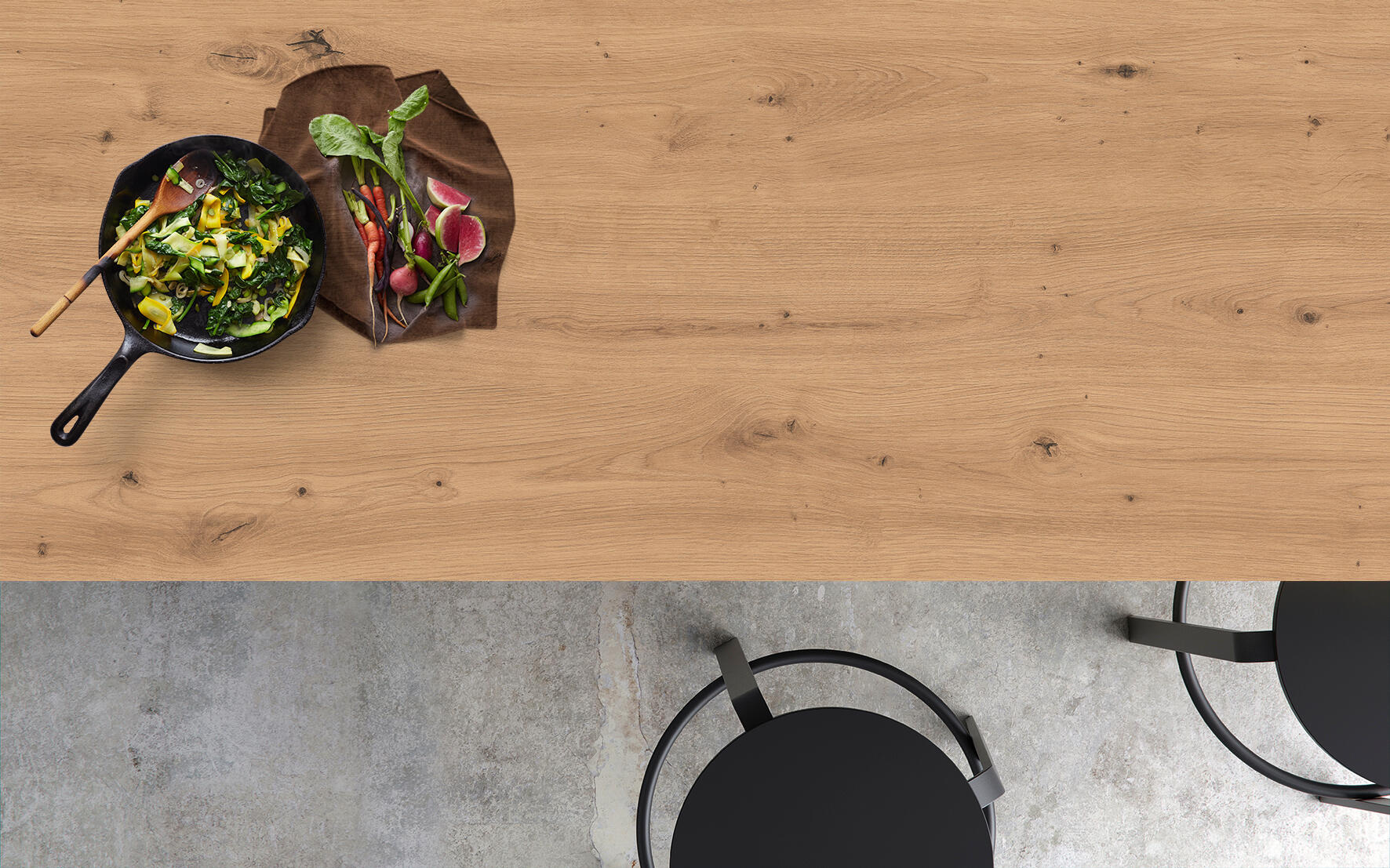 Encimera de cocina laminada compacta roble amazona wood 240x63 cm espesor 13mm