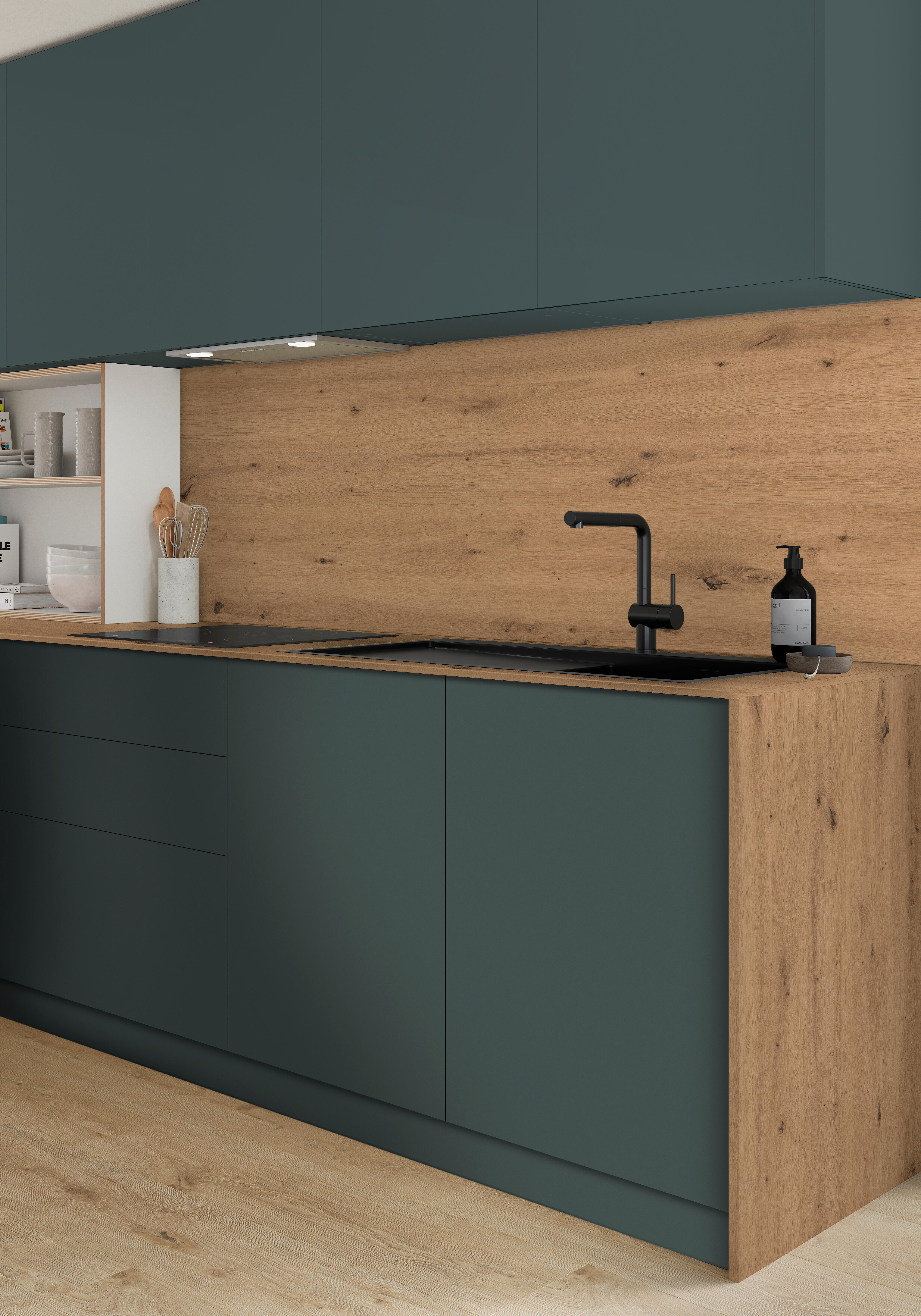 Tampo de cozinha laminado 360X63X1.3 cm New Compacto carvalho amazónia - 8