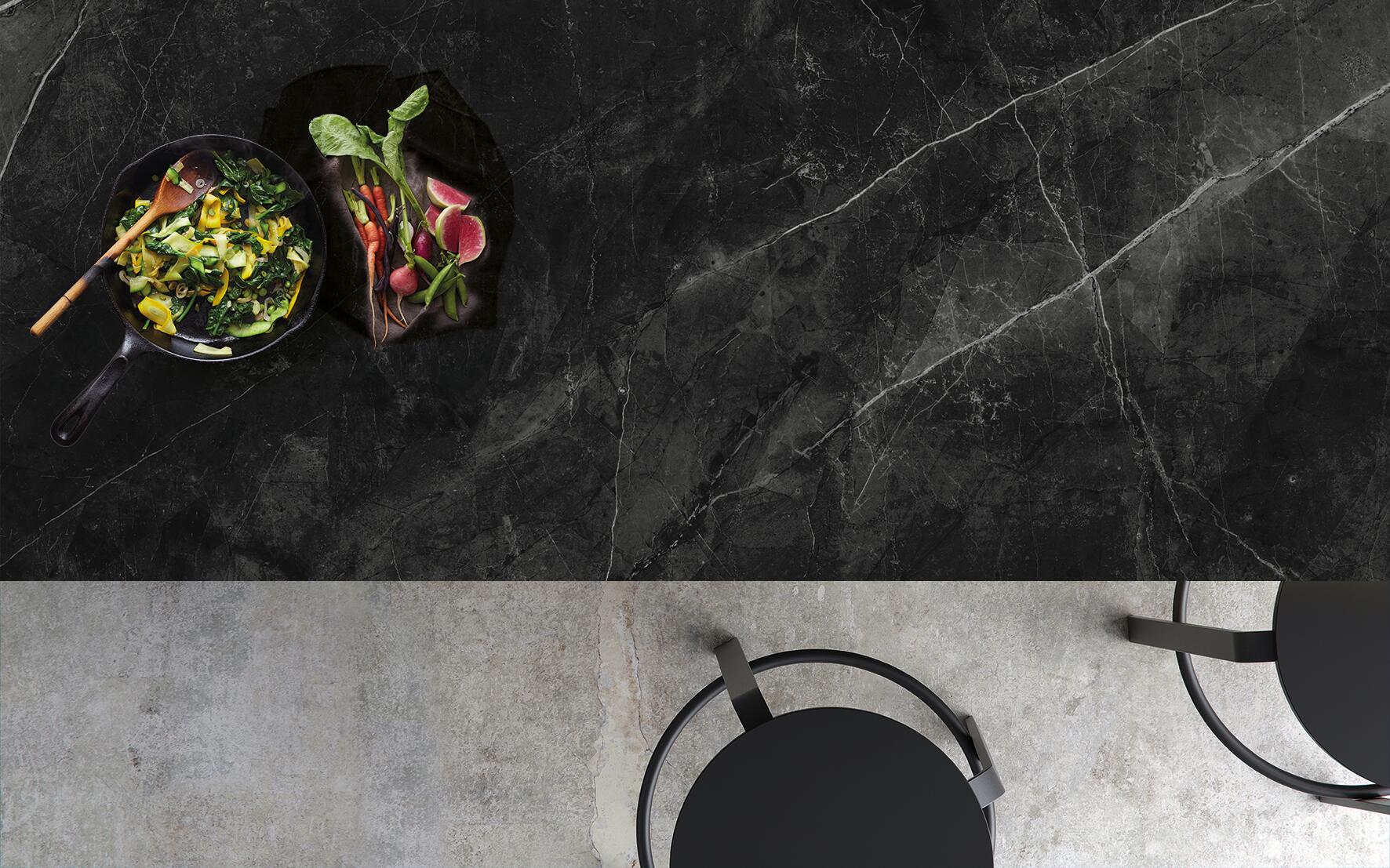 Encimera de cocina laminada compacta marmol hades 360x63 cm espesor 13mm