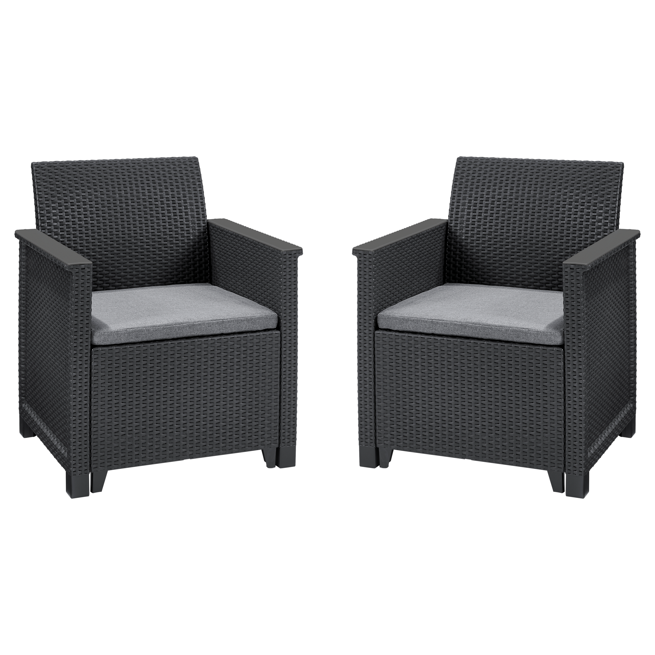 Fotel ogrodowy Elodie 2szt. antracytowy Keter rattanowy