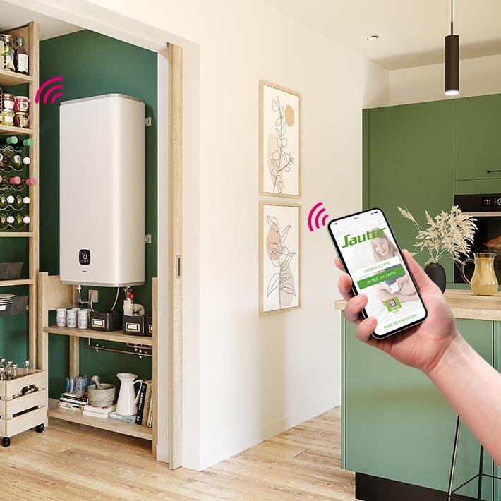 Chauffeeau électrique plat horizontal/vertical SAUTER Guelma connecté 100L Leroy Merlin