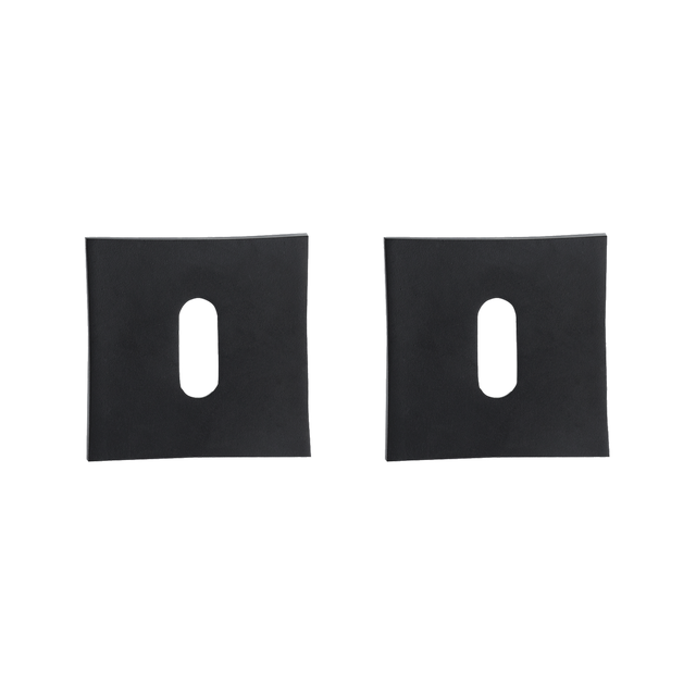 2 rosaces carrées INSPIRE trou de clé L2 zamak noir mat A7