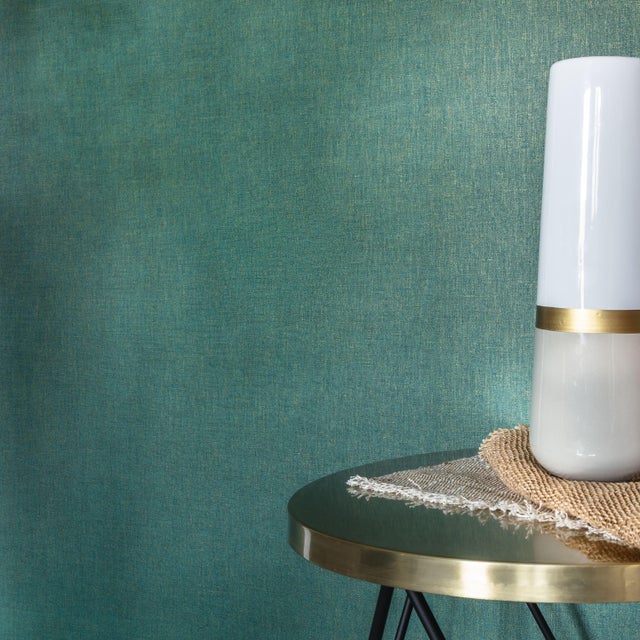 Papier peint intissé Linen uni vert foncé