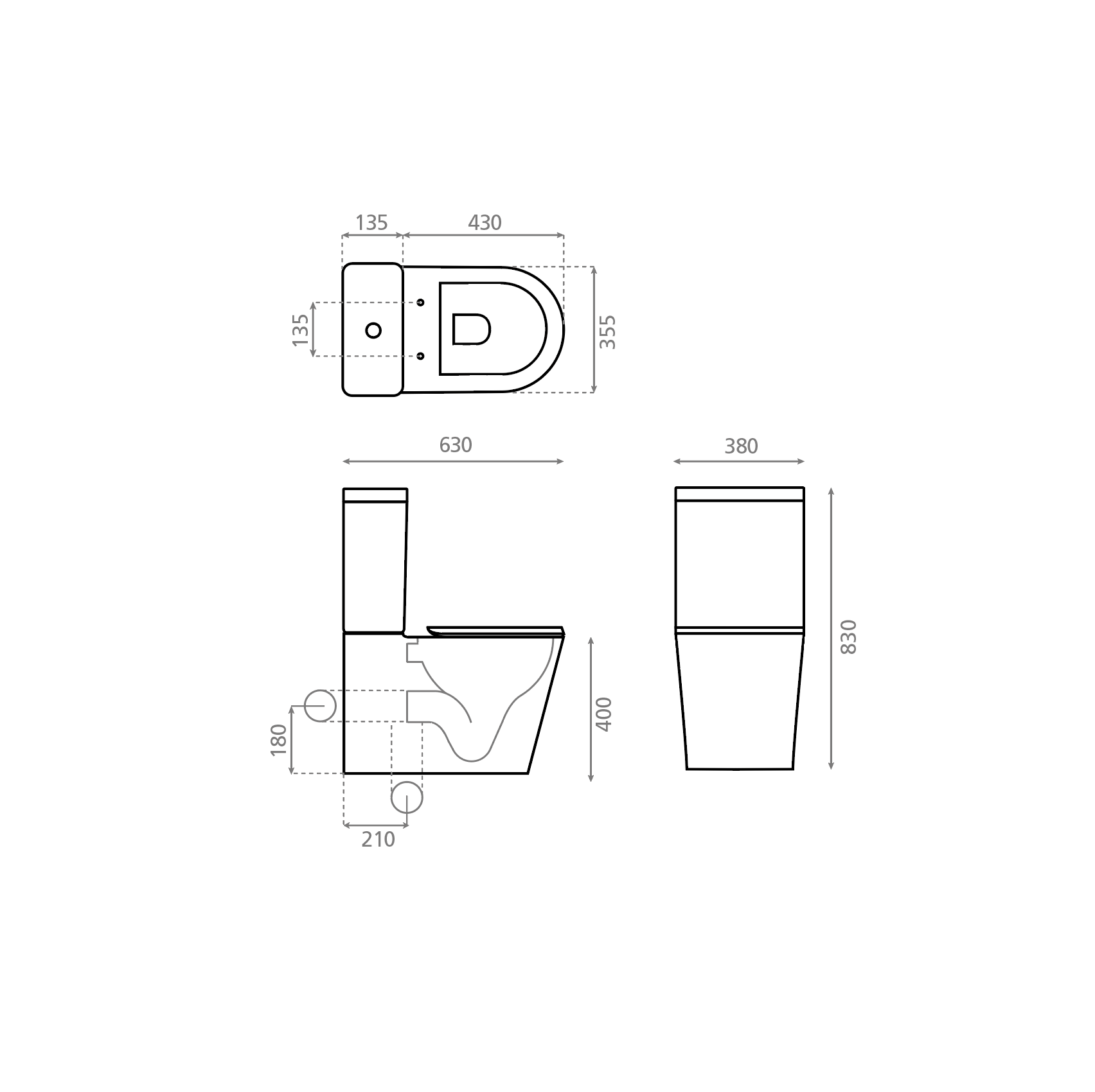 Pack sanita saída dupla branco Bathco Antequera - 6