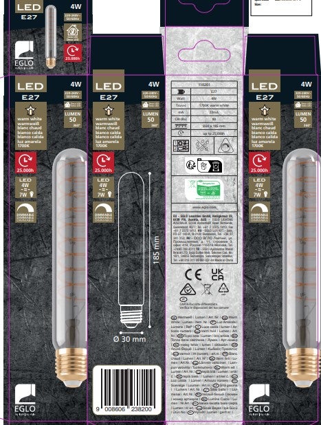 Lâmpada led vintage E27 T30 1700K - 5