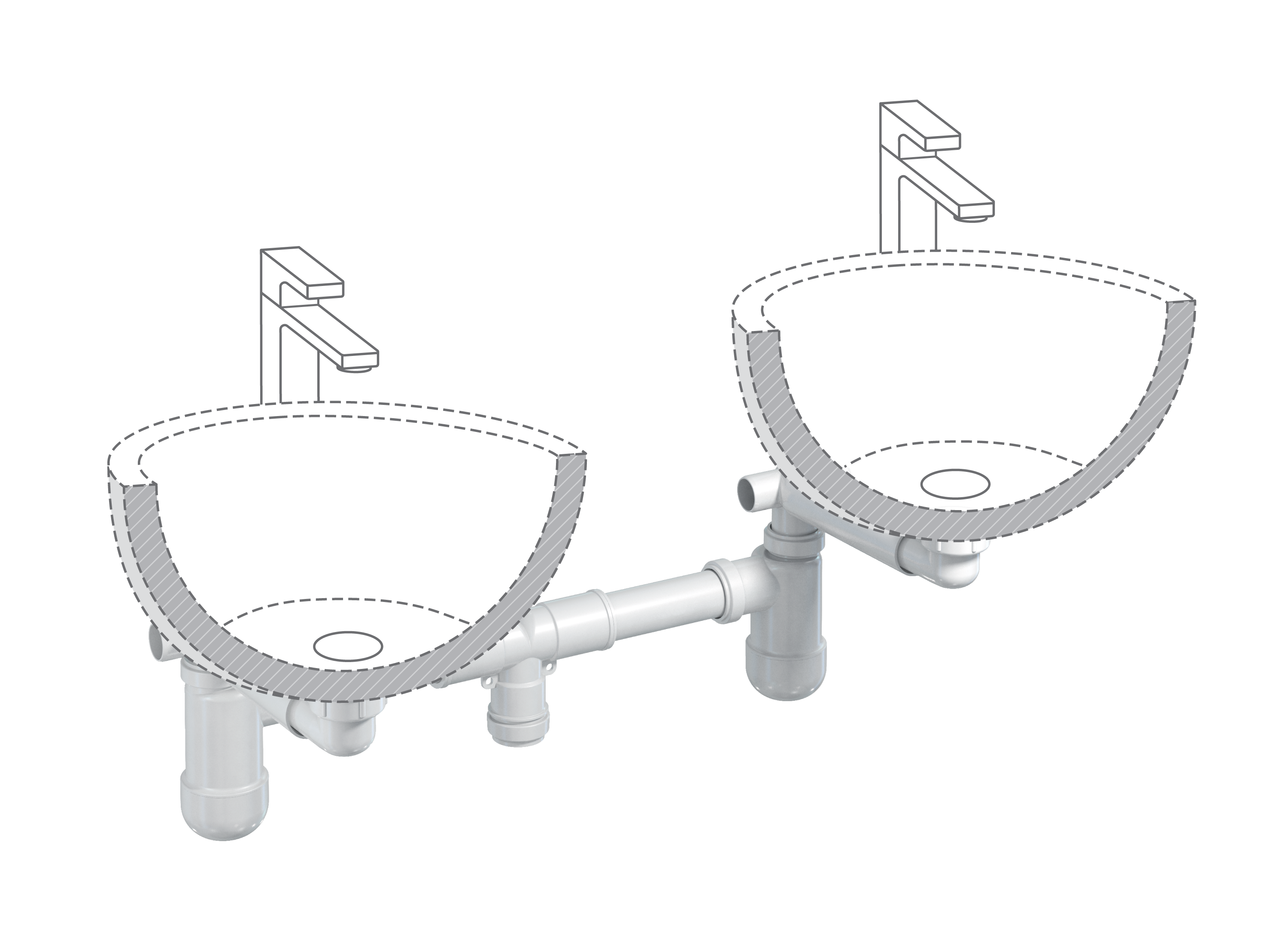 Siphon pour lavabo recyclé, Diam.1