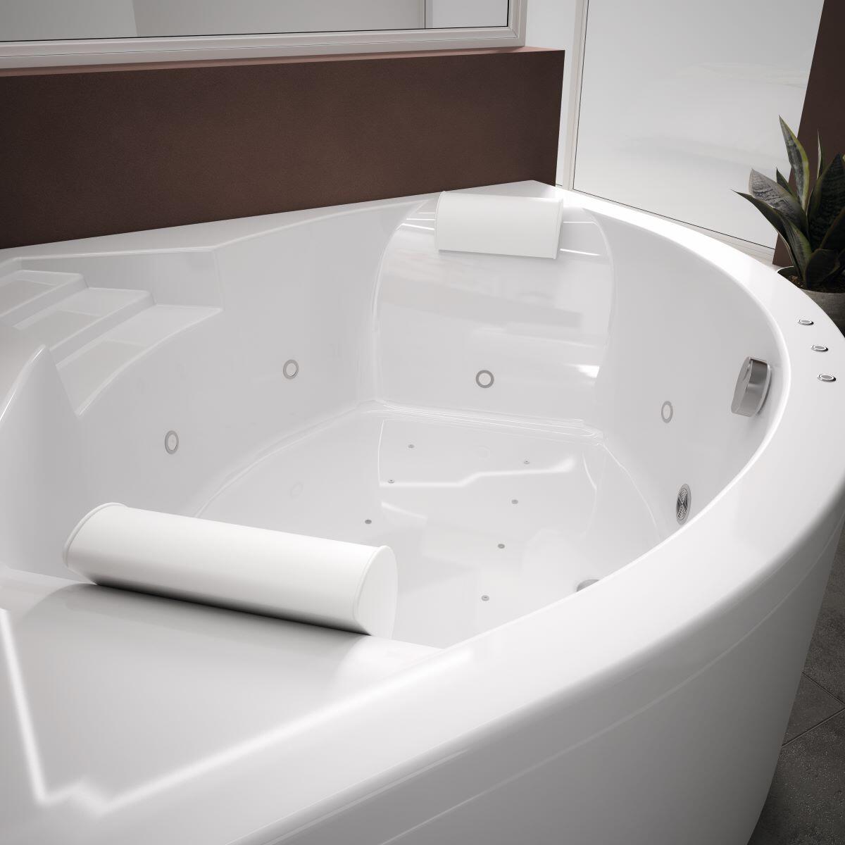 Baignoire balnéo d'angle L.140x l.140 cm, KINEDO Relax plus - 5