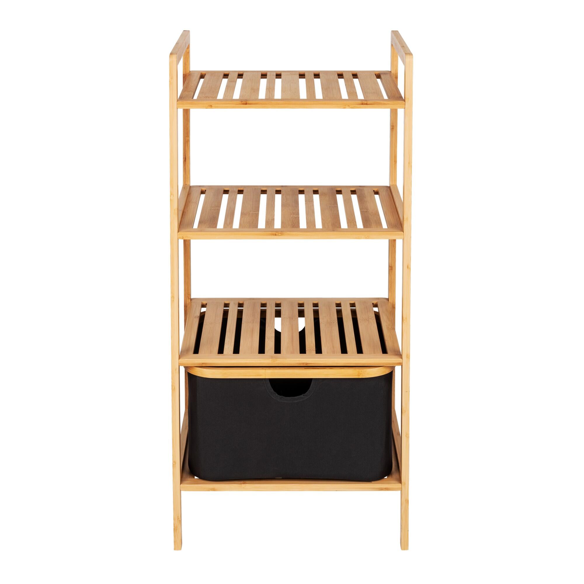 Estante para el baño de bambú marrón 44x33x93.5cm