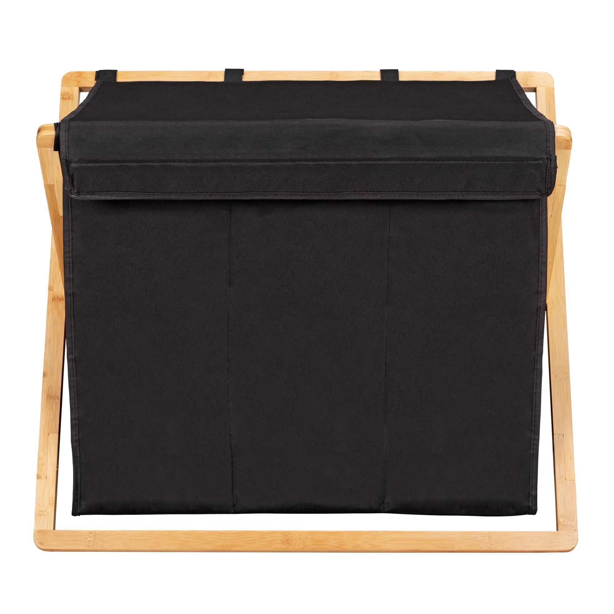 Cesto de ropa ecori negro 91 l