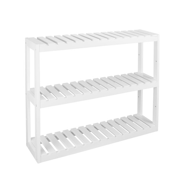 Estante para el baño de madera blanco Blanca 60x15x54cm