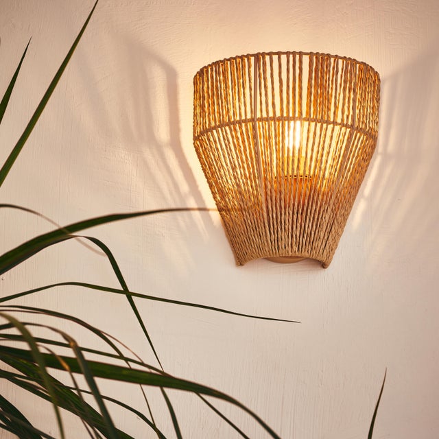 Aplique de pared beige 1 luz E14 de hierro Inspire Mikona IP20
