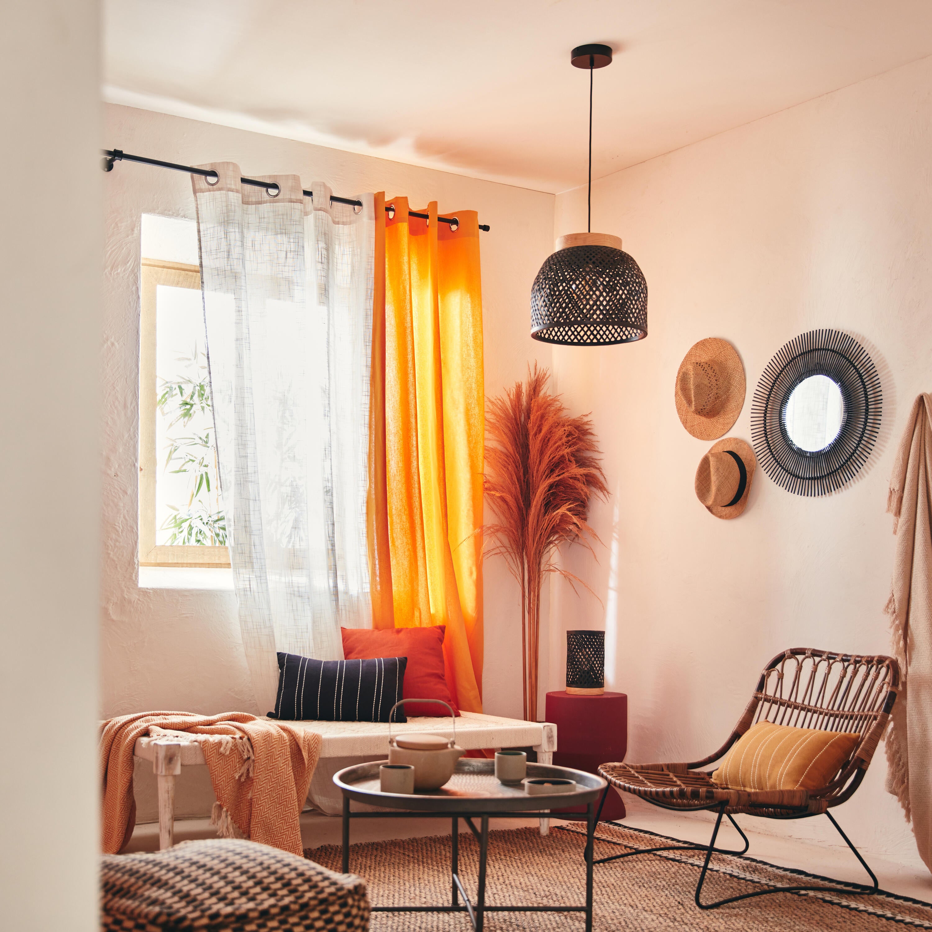 Candeeiro de mesa 23 cm 1 luz bambo preto Inspire Ninon - 21