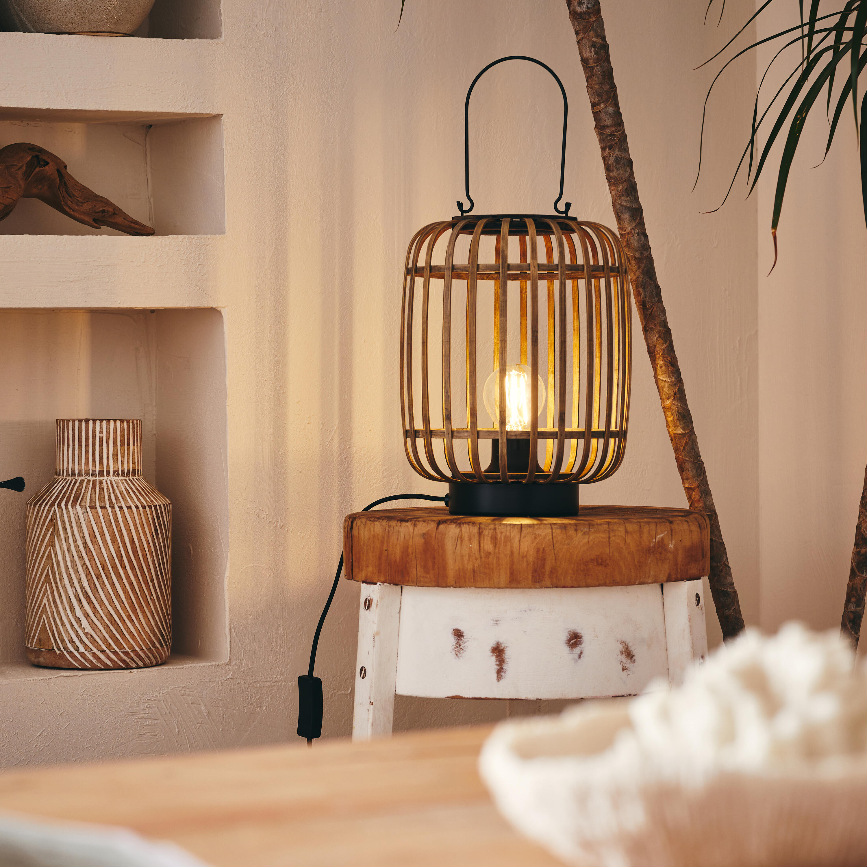 Lampa stołowa Manihi czarna bambus E27 33 cm Inspire - 12