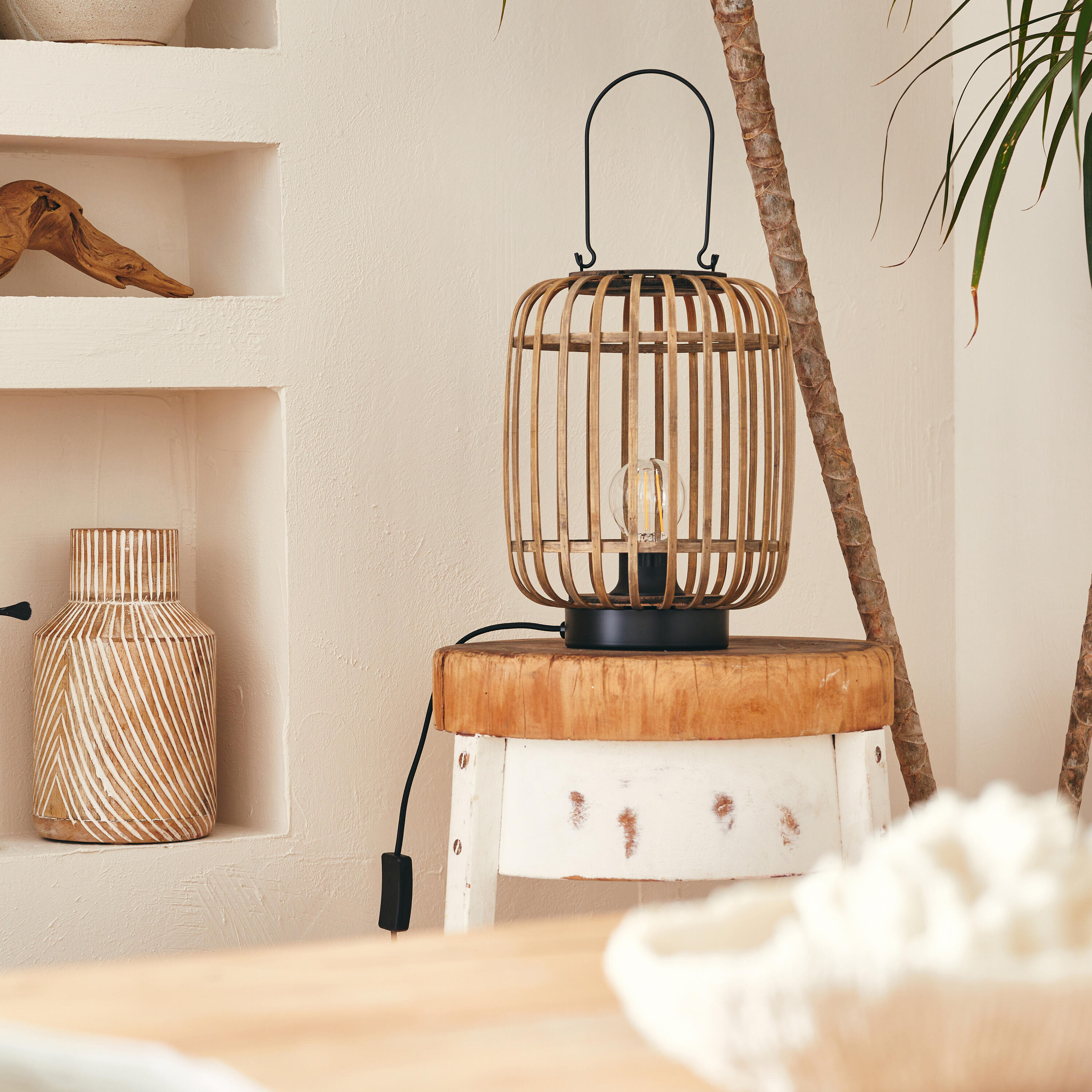 Lampa stołowa Manihi czarna bambus E27 33 cm Inspire - 11