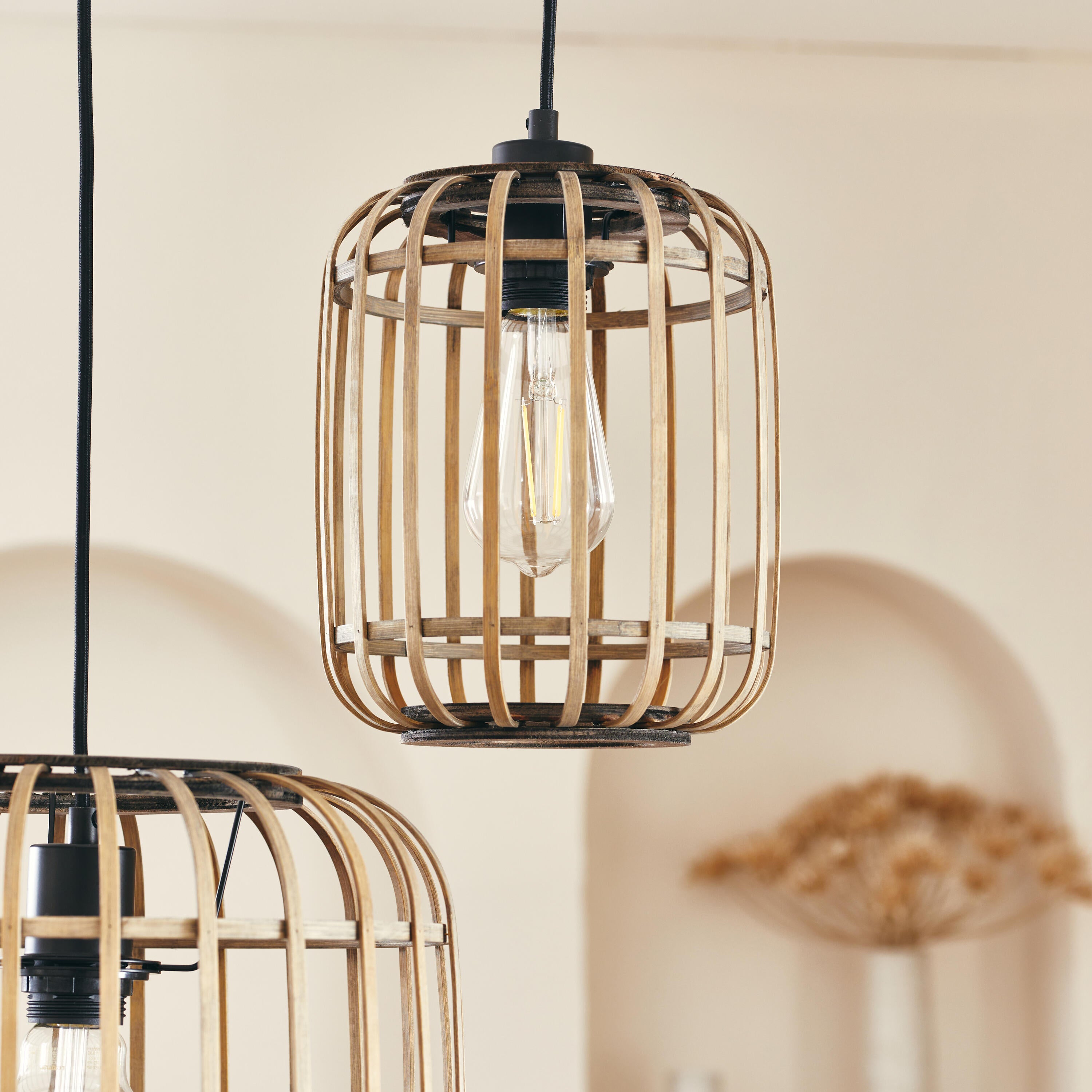 Lampa wisząca Manihi czarna bambus E27 Inspire - 10