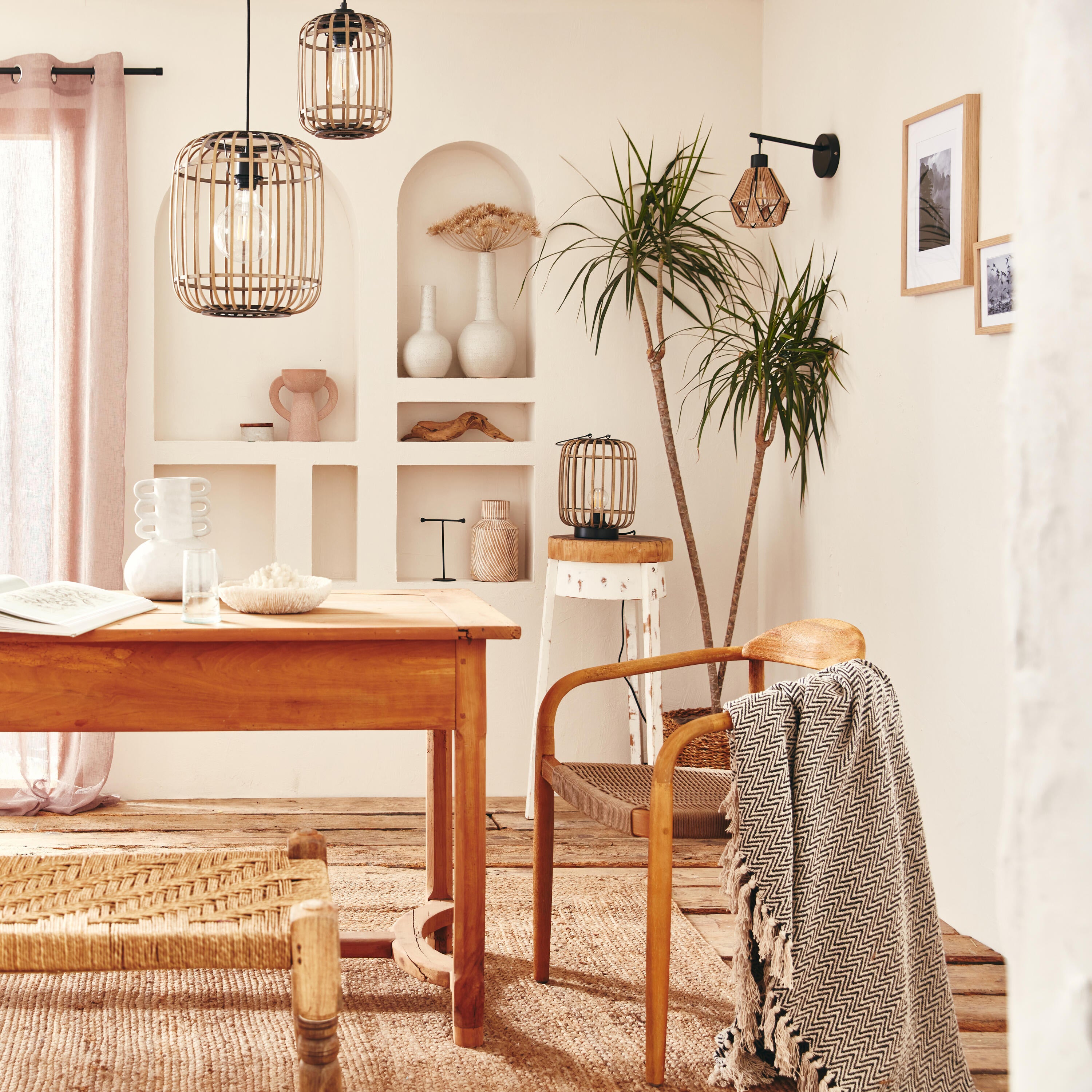 Lampa wisząca Manihi czarna bambus E27 Inspire - 8