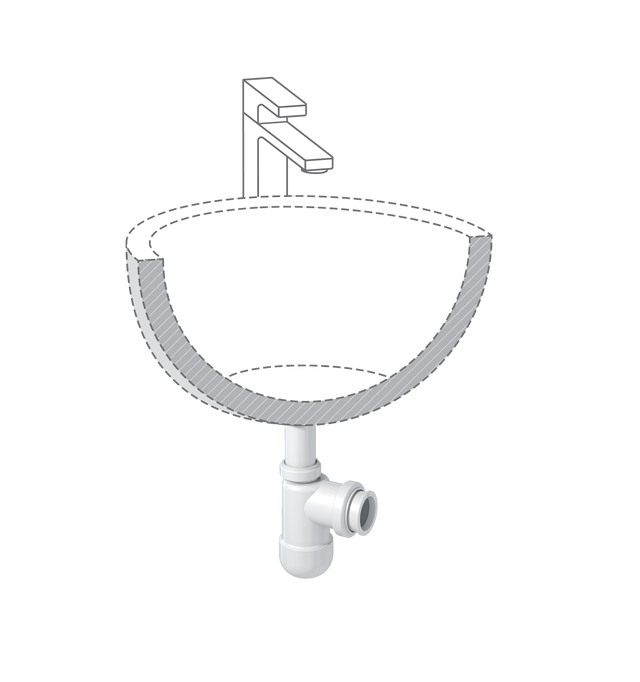 Siphon pour lavabo recyclé, Diam.1