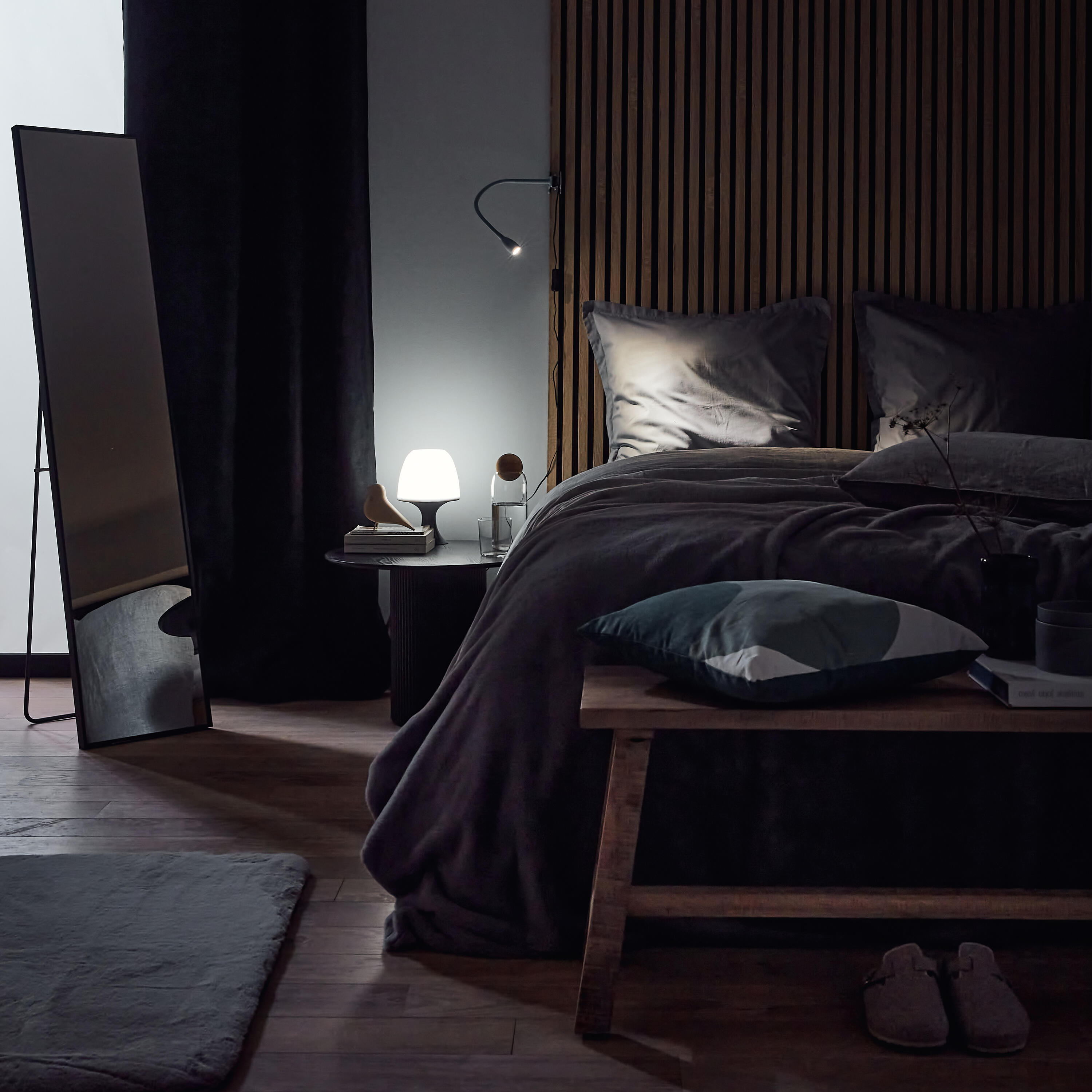 Lampe de bureau Gao, fer, bleu clair, H.35 cm, INSPIRELED - 4