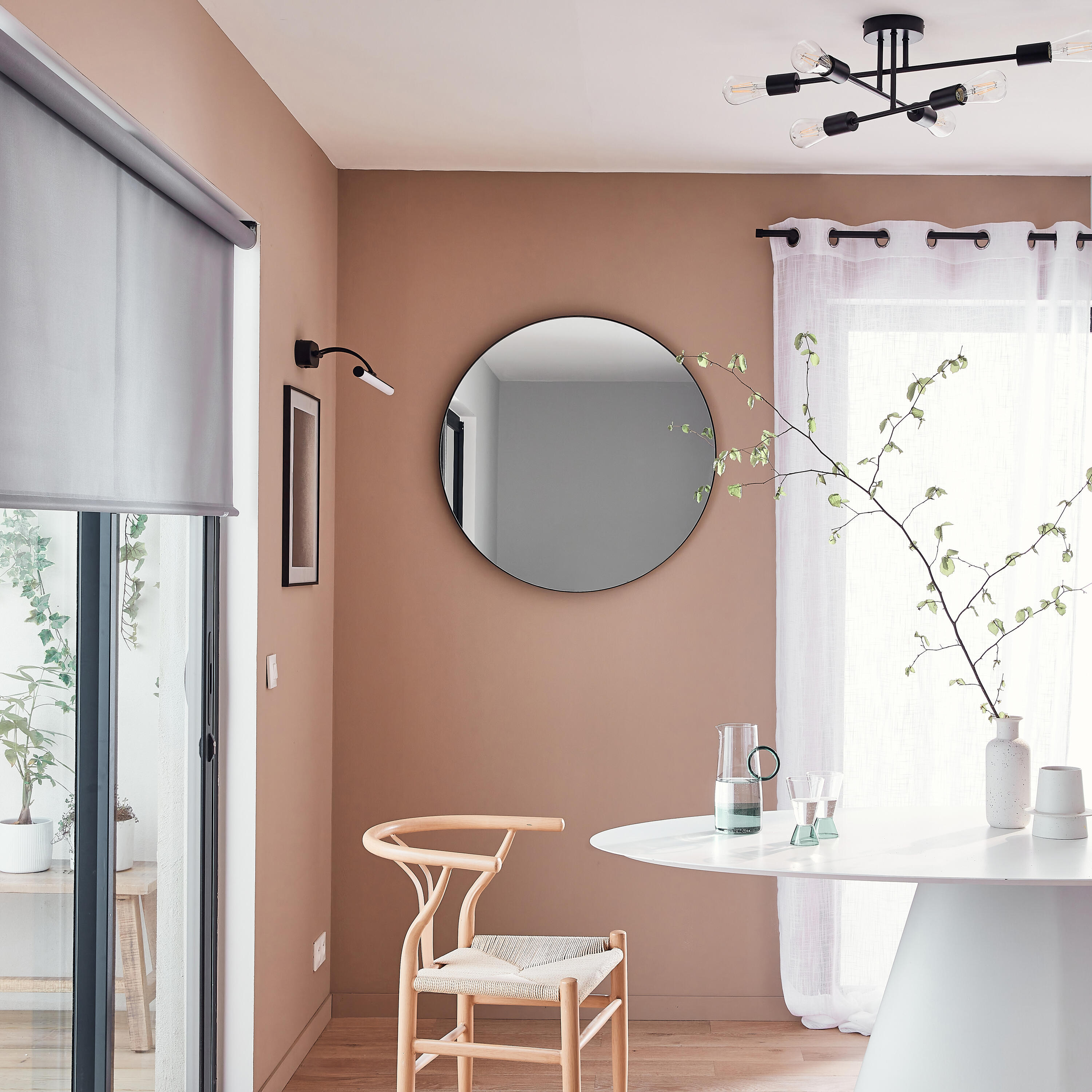 Plafonnier, 6 x E27, design métal noir, Lina, INSPIRE, L.60 cm - 5