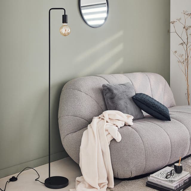 Candeeiro de pé LINA E27 149cm metal preto inspire