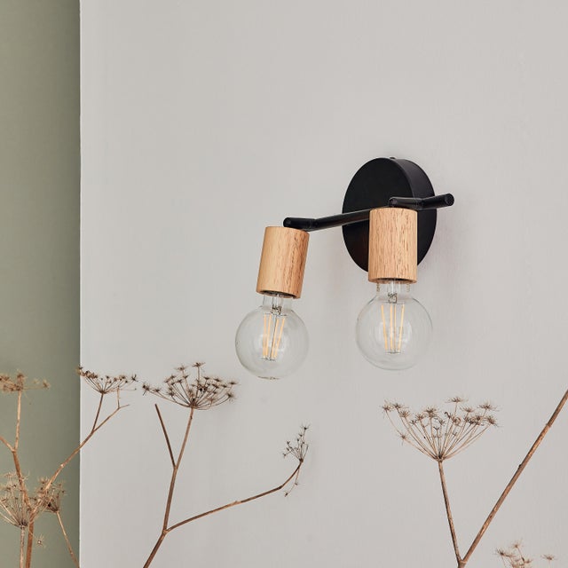 Barra Lina Inspire 2 luces E27 Madera