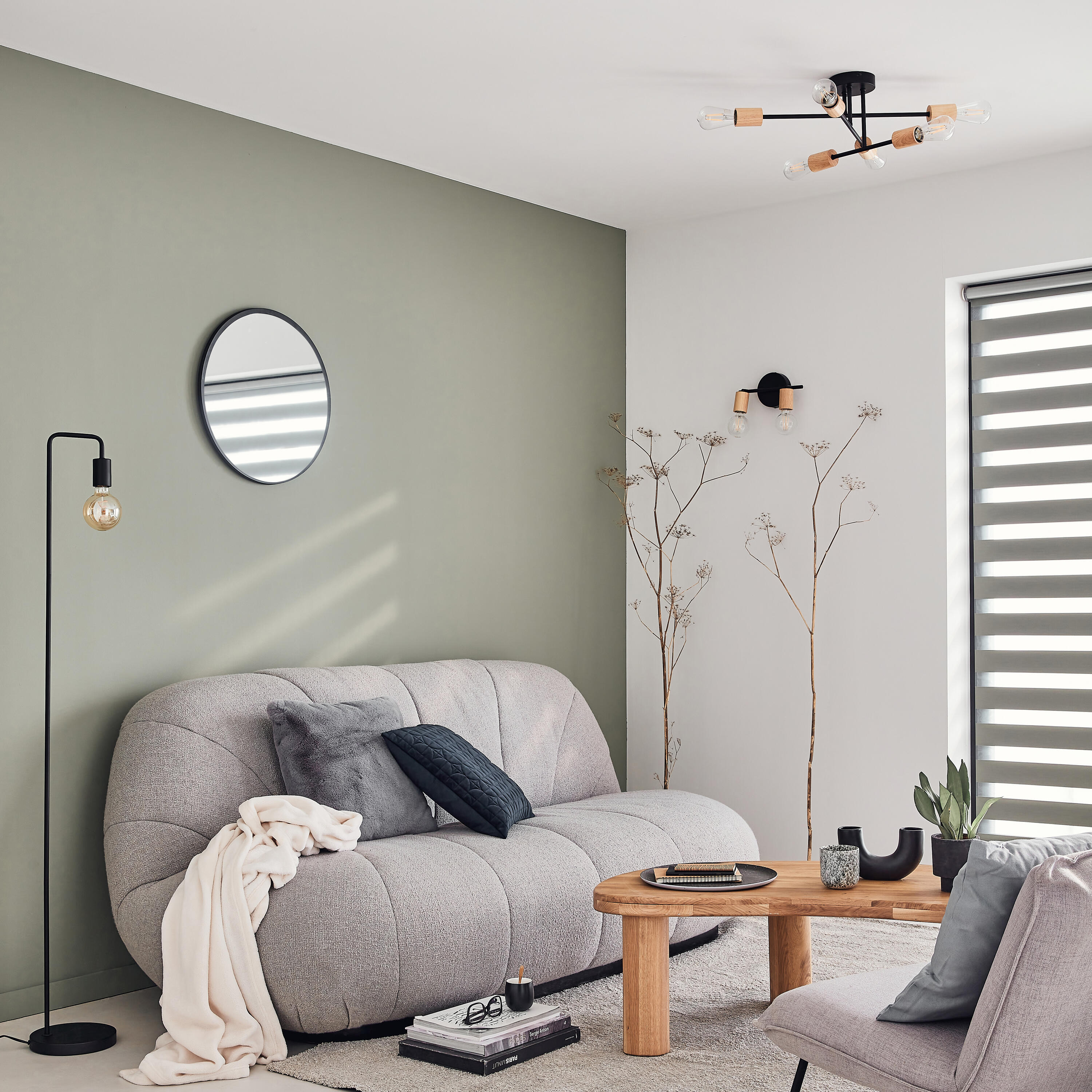 Lustro okrągłe Focale czarne śr. 81 cm Inspire - 2