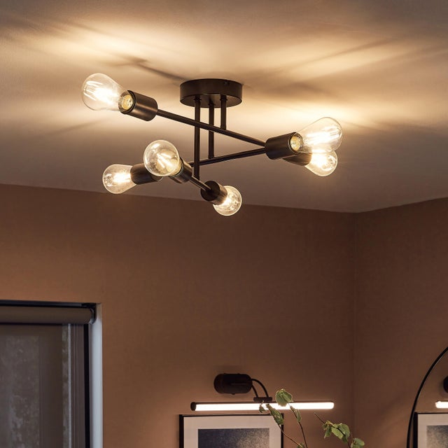 Lampa sufitowa Lina czarna 6 x E27 Inspire