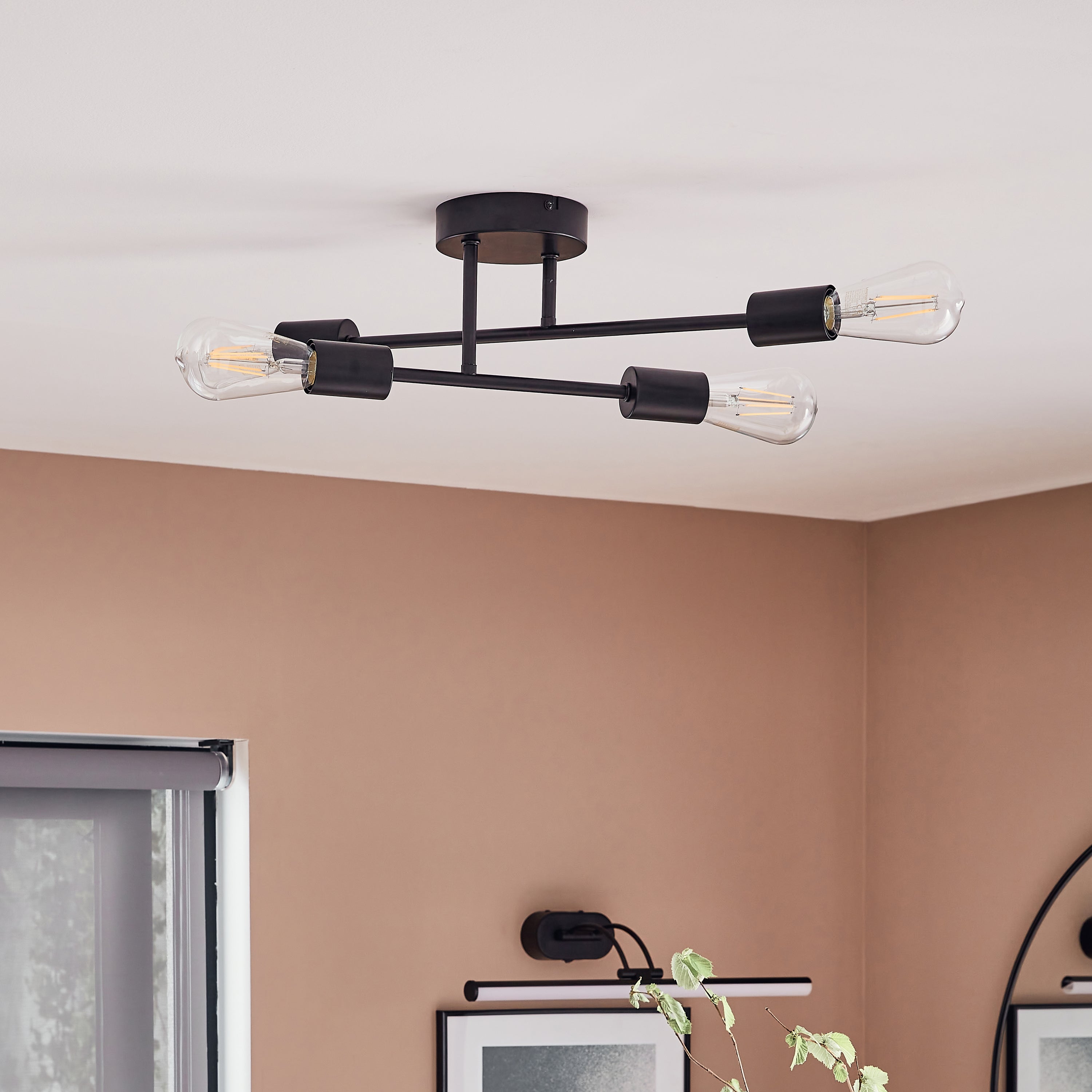 Plafoniera design Lina Ø 4.2 cm nero IP20, 4XE27 INSPIRE - 3