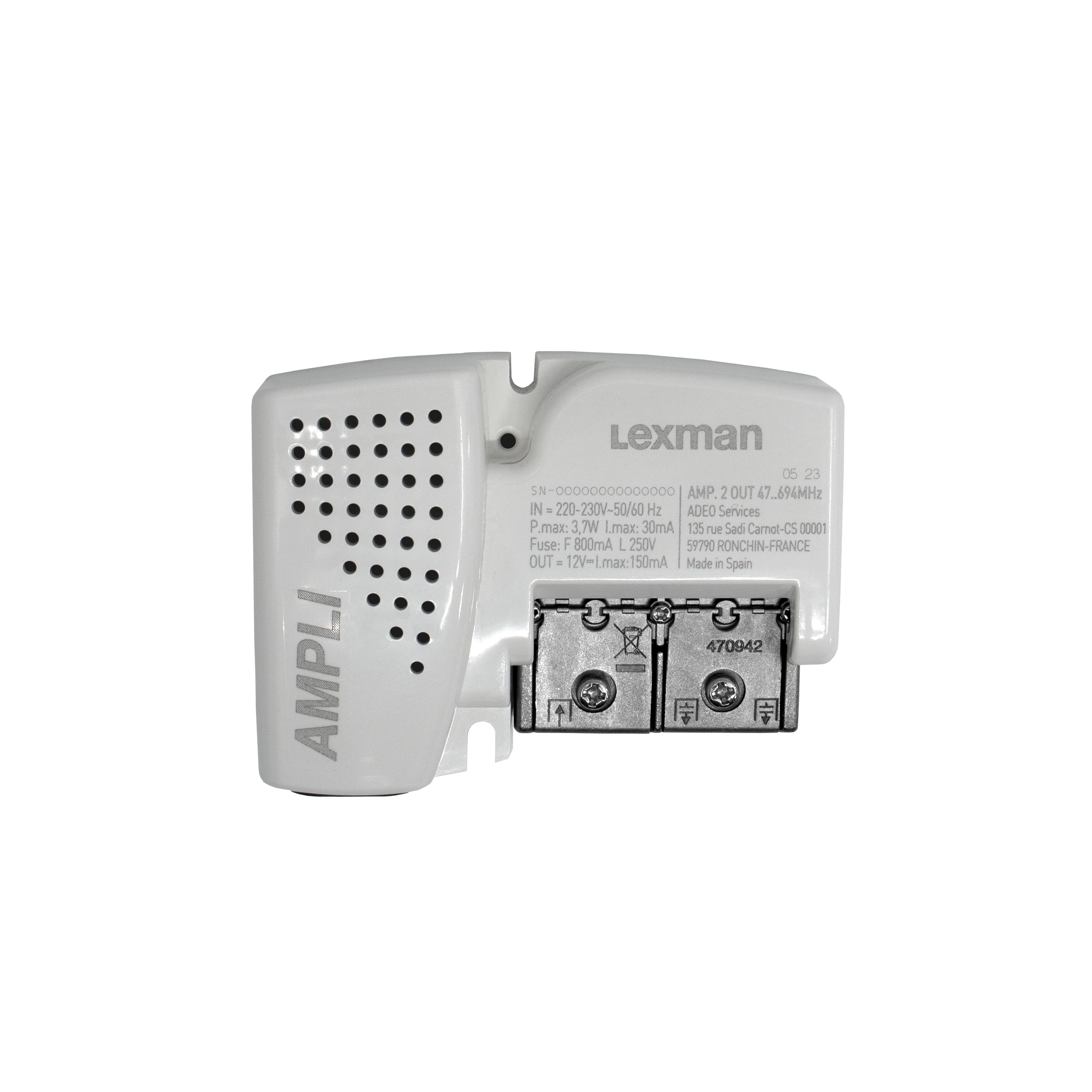 Amplificateur blindé 2 sorties + alimentation, Lexman - 2