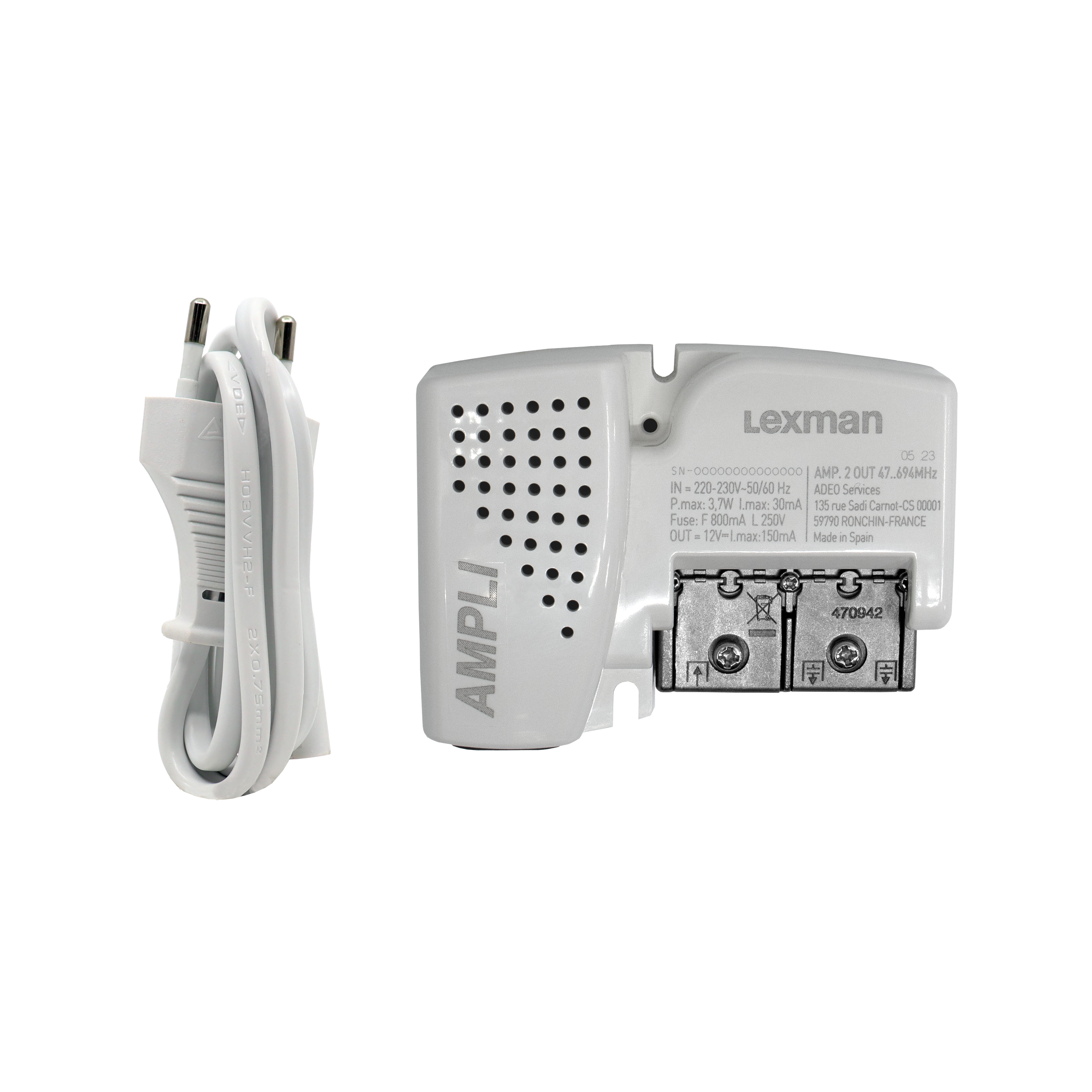 Amplificateur blindé 2 sorties + alimentation, Lexman - 3