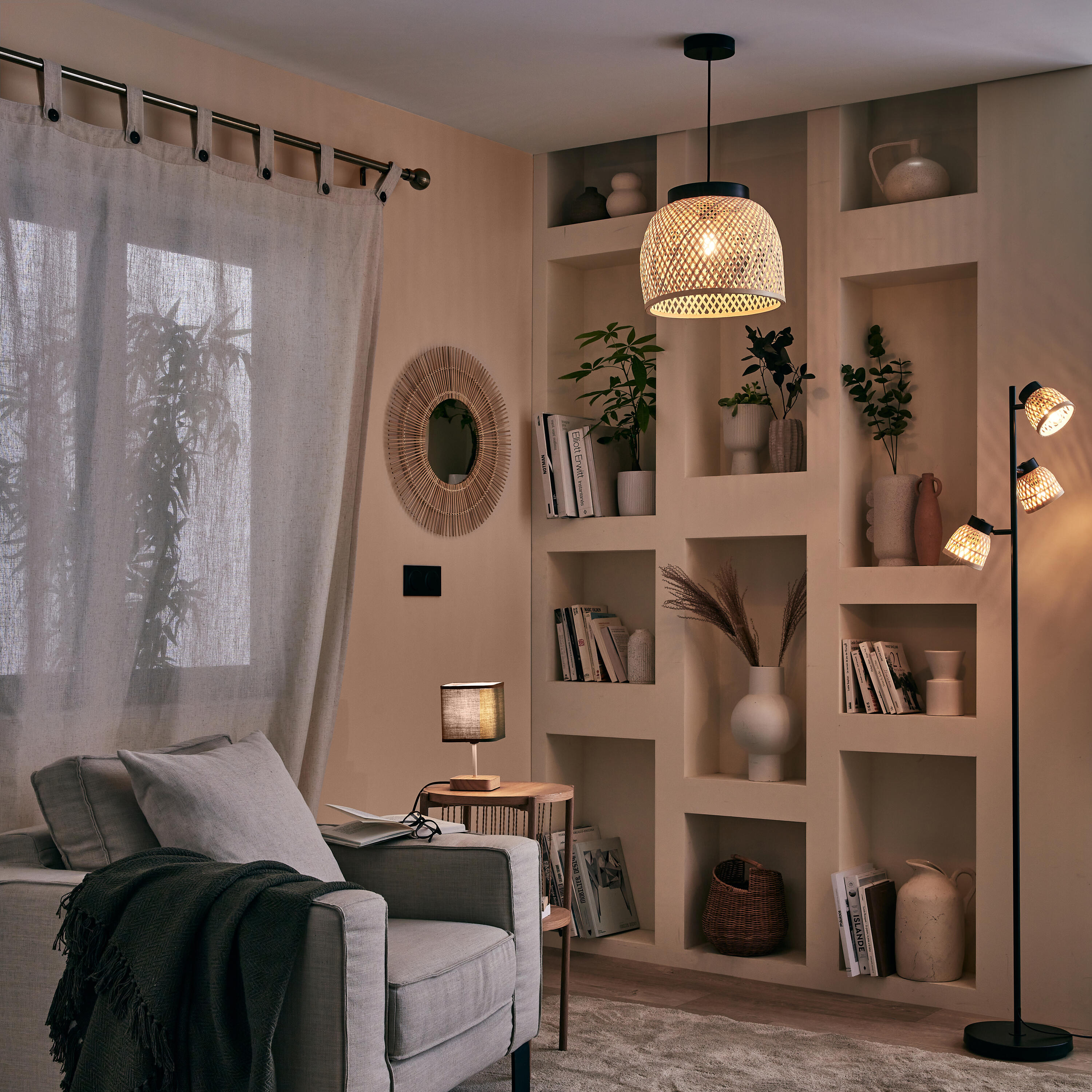 Cortinado alça com botão Charlina 140x280cm bege Inspire - 18