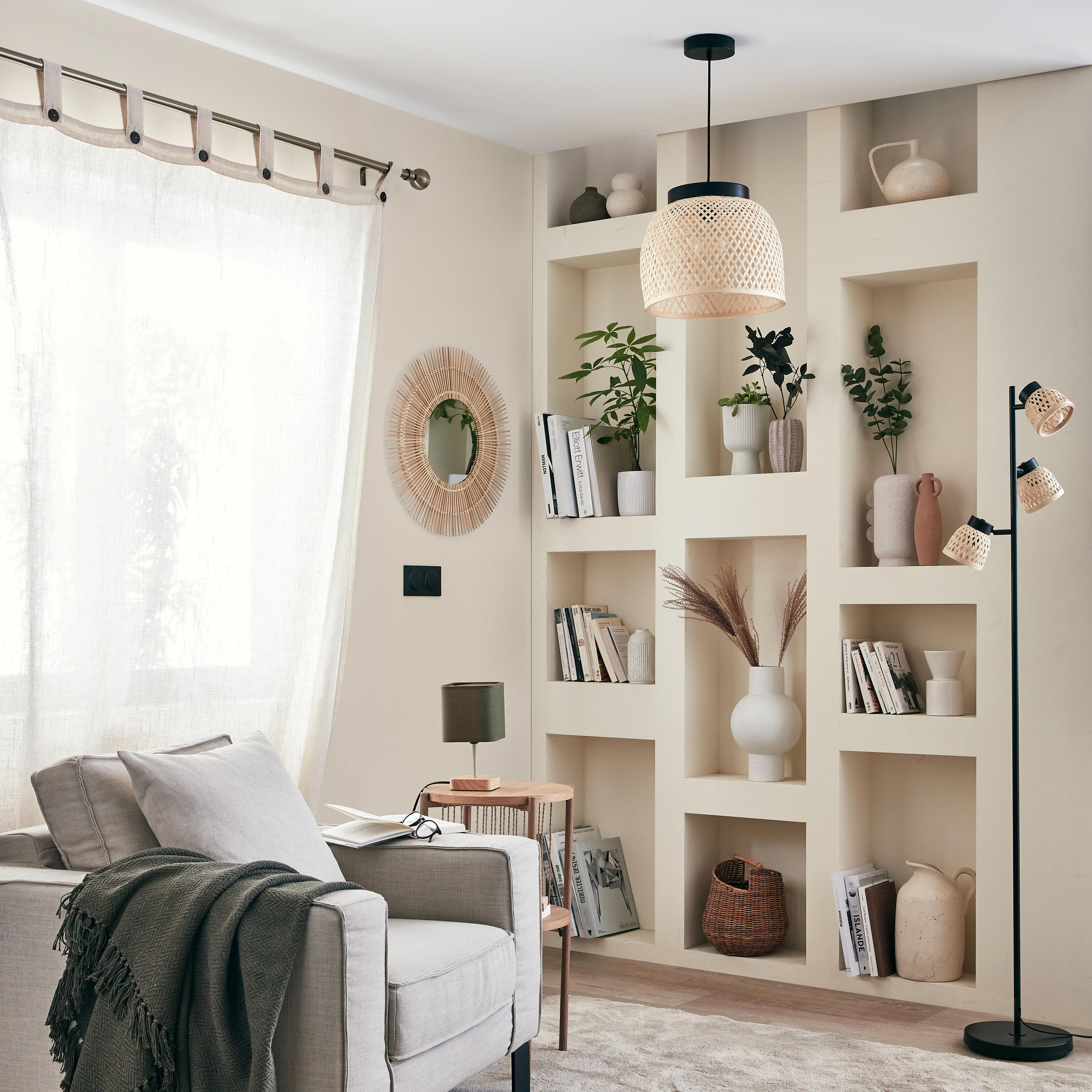 Cortinado alça com botão Charlina 140x280cm bege Inspire - 17