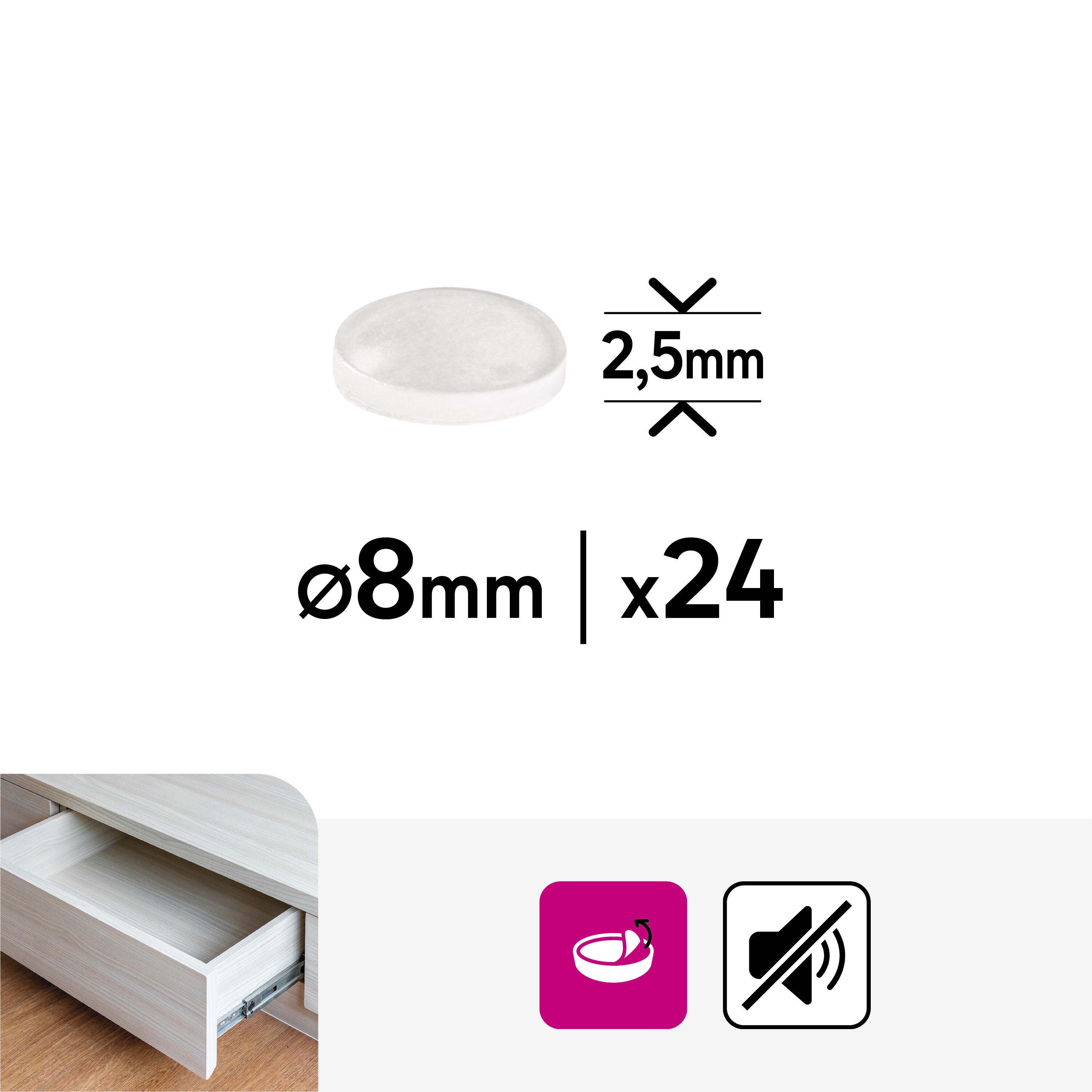 24 Gotas adesivas 8 mm Standers - 2