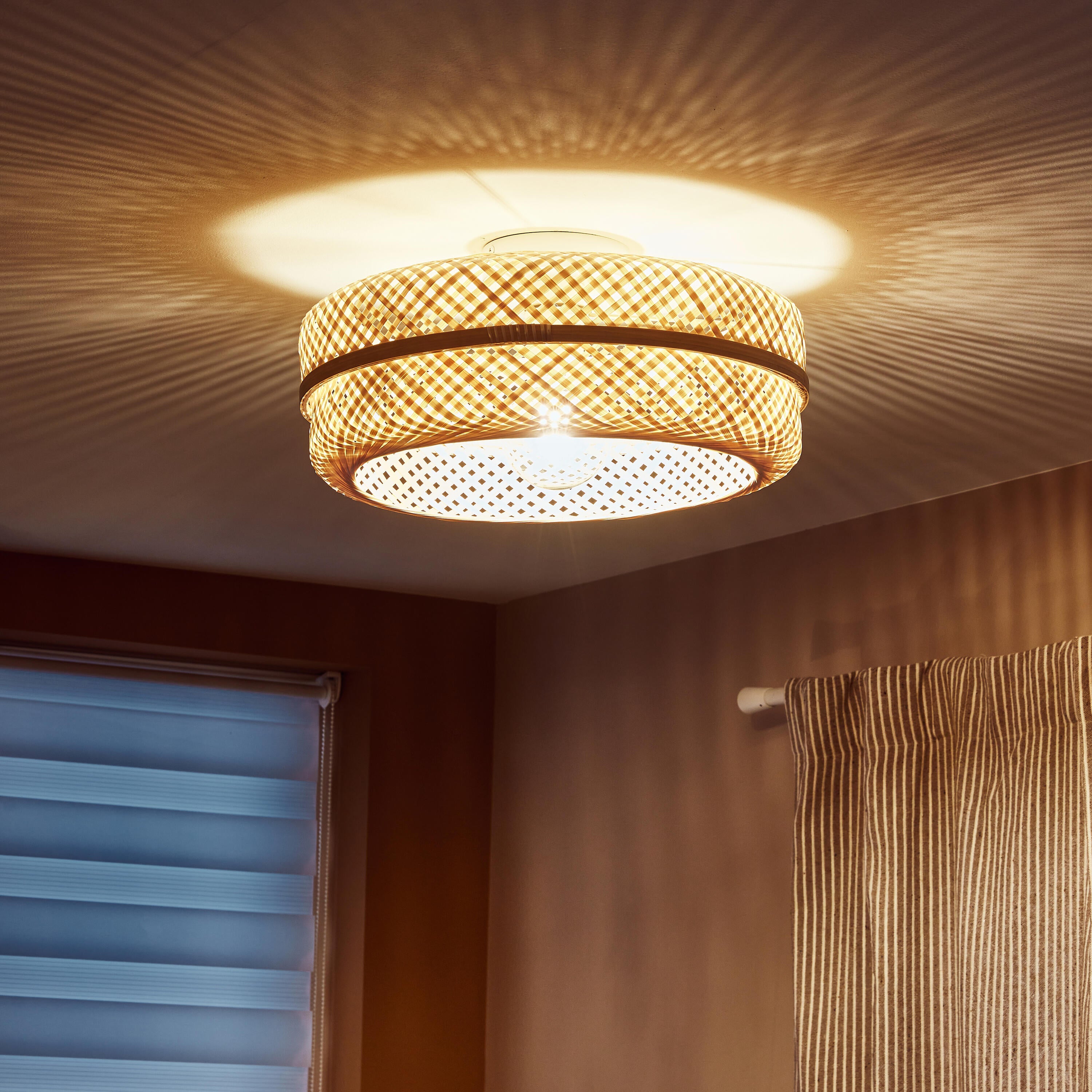 Plafonnier 1xE27, bambou, Palanga, INSPIRE D.45 cm - 2