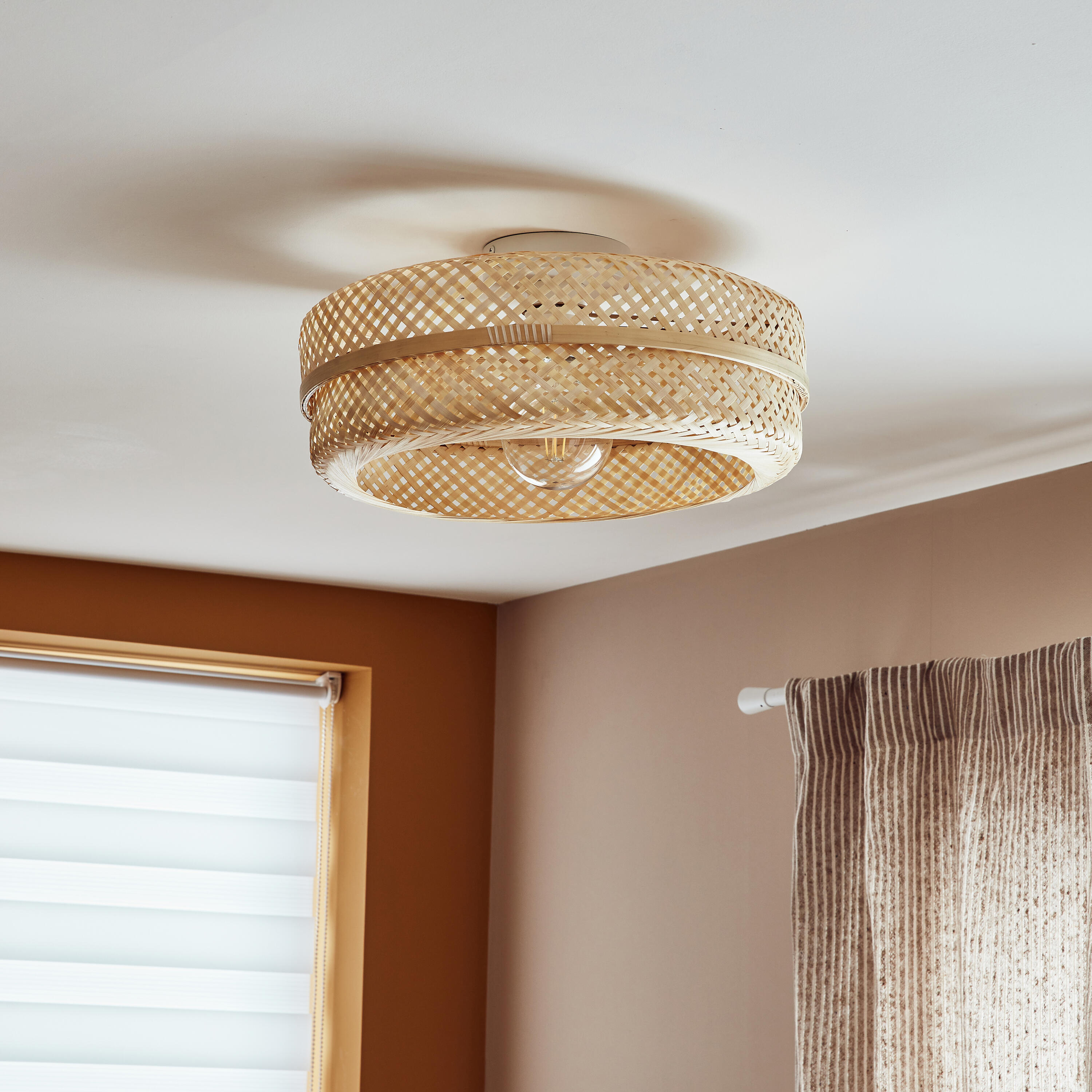 Plafonnier 1xE27, bambou, Palanga, INSPIRE D.45 cm - 3