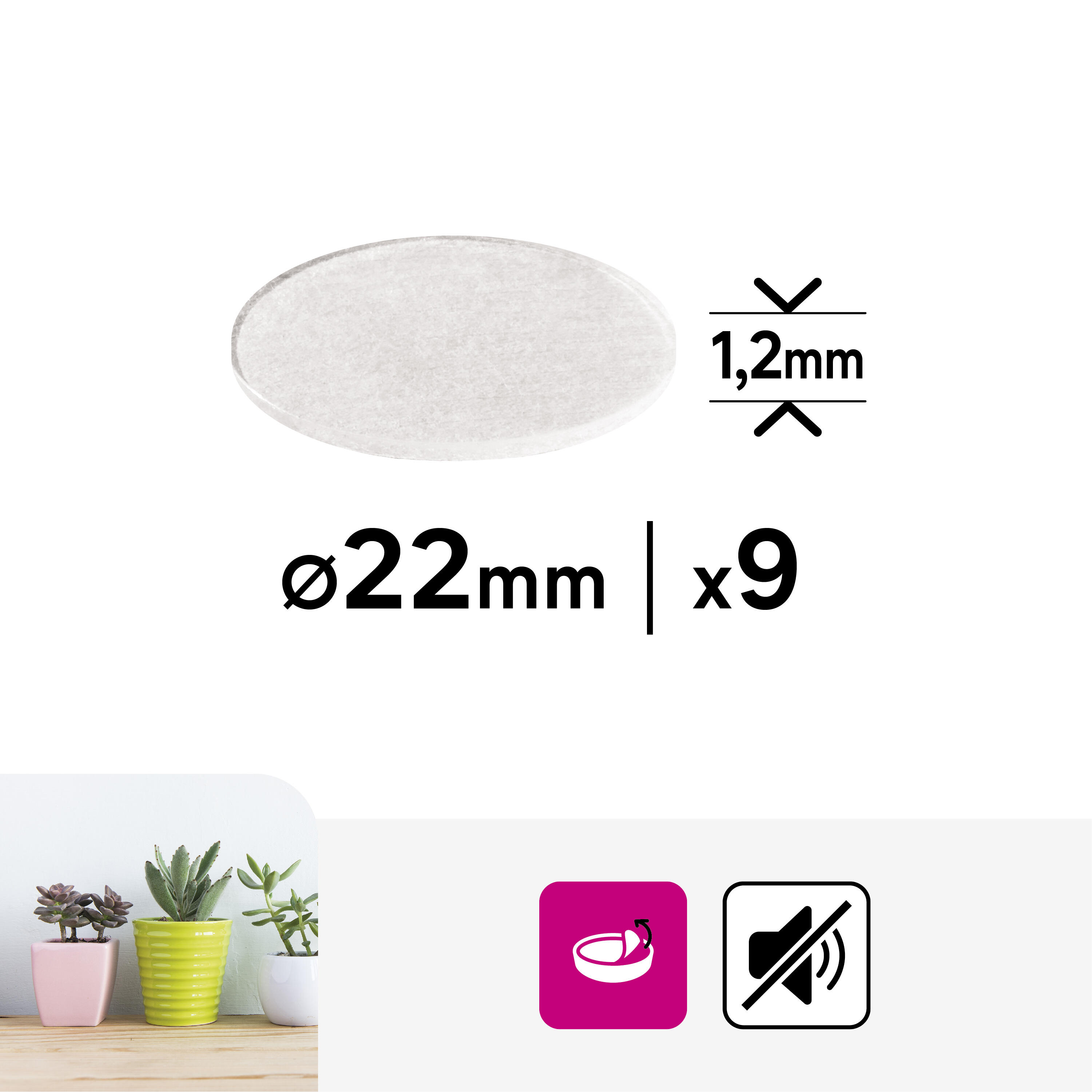 9 gotas adhesivas de poliuretano de 22x22 mm - 2