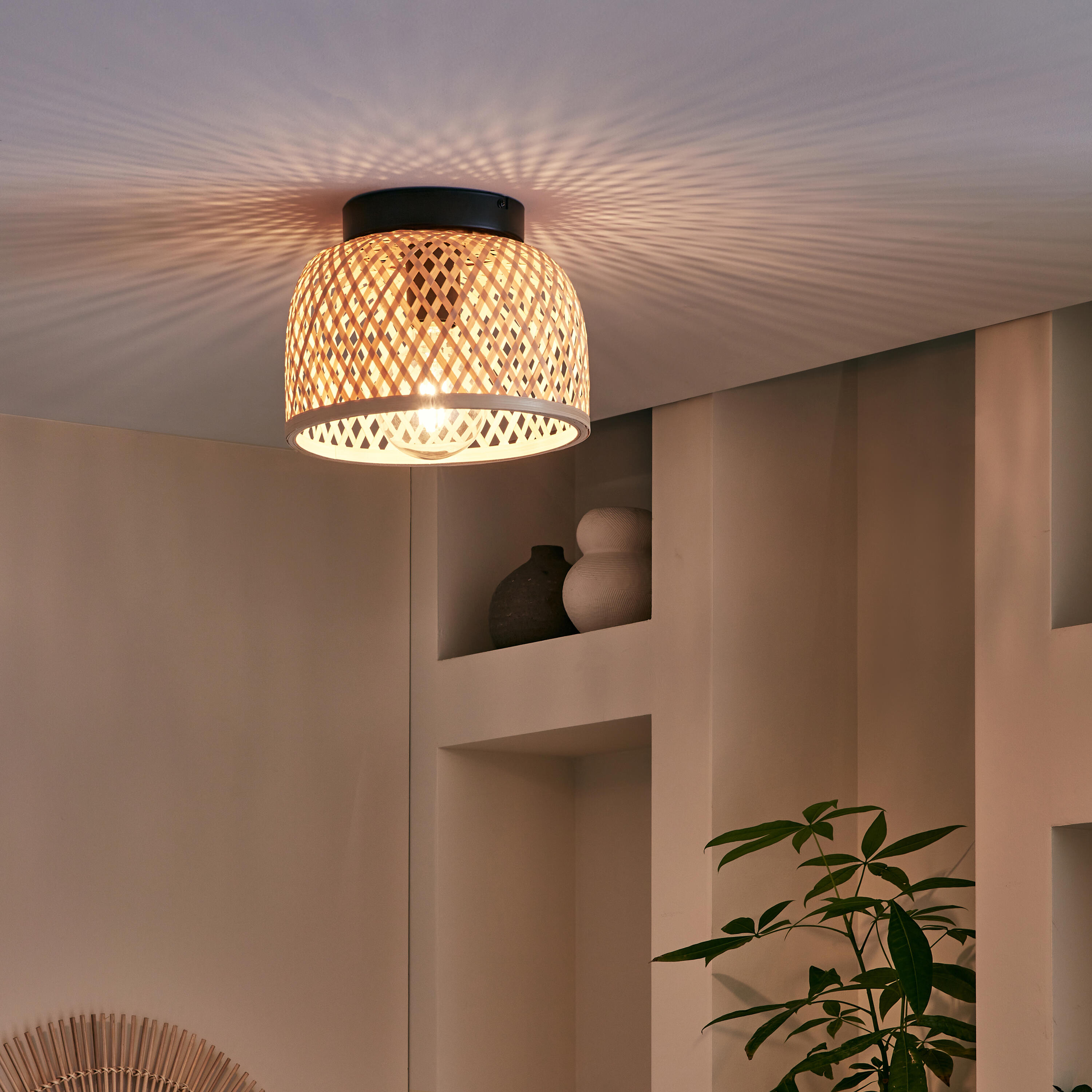 Lampa sufitowa Ninon czarna bambus E27 Inspire - 5