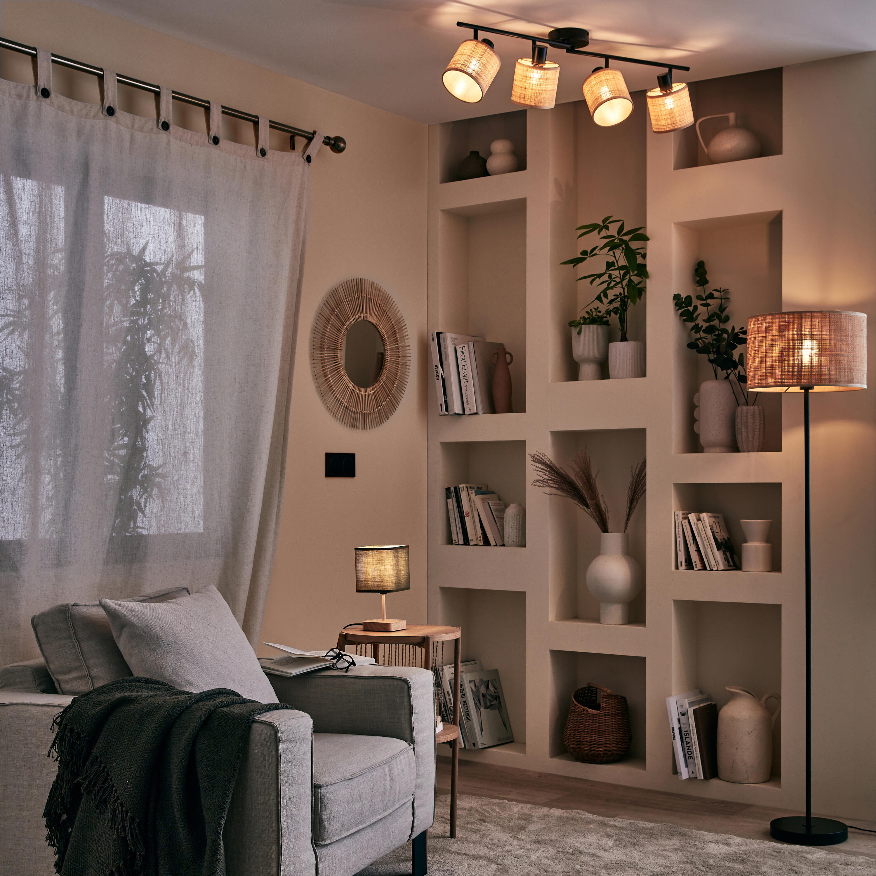 Lustro w bambusowej ramie Bamboo okrągłe śr. 55 cm Inspire - 10