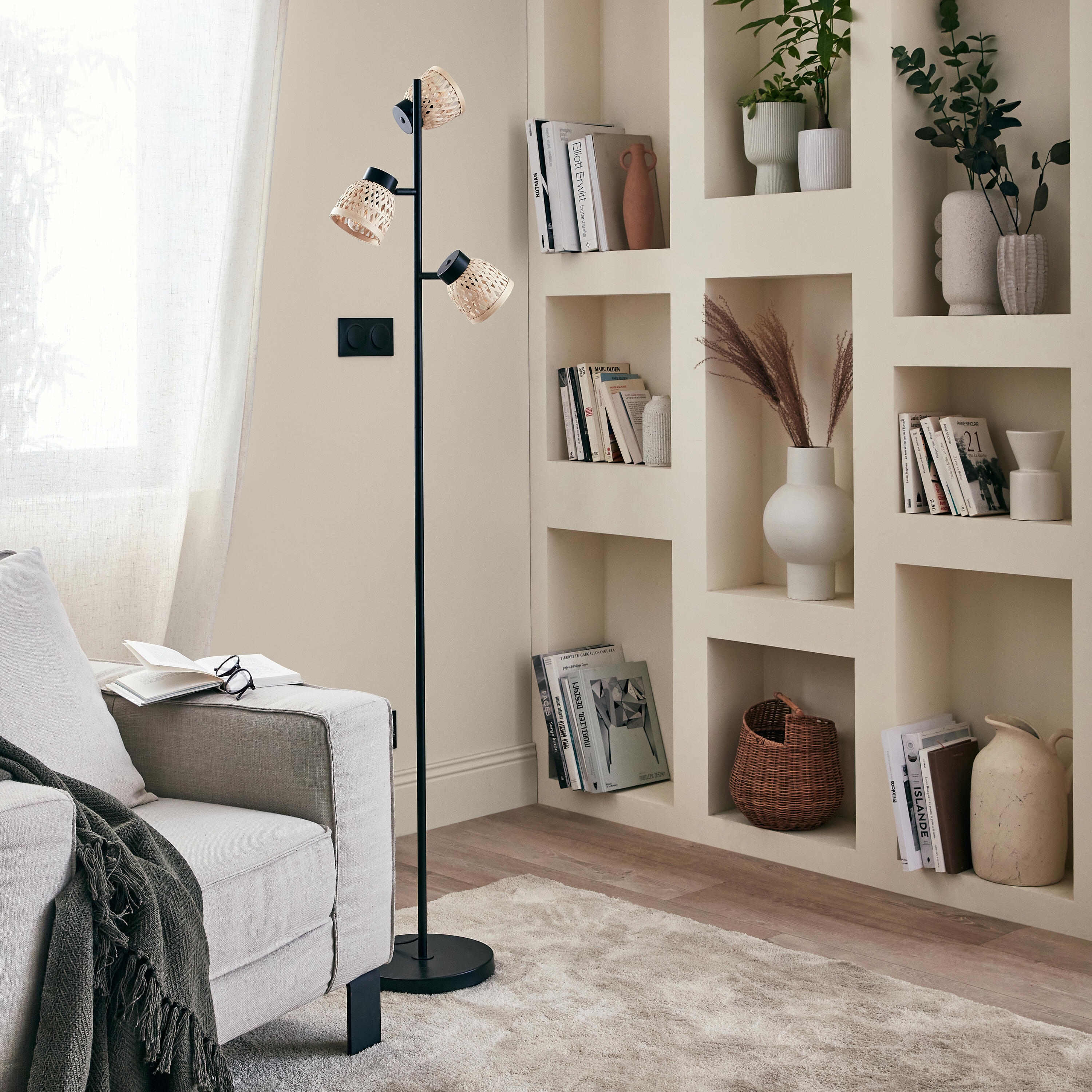 Cortinado alça com botão Charlina 140x280cm bege Inspire - 7