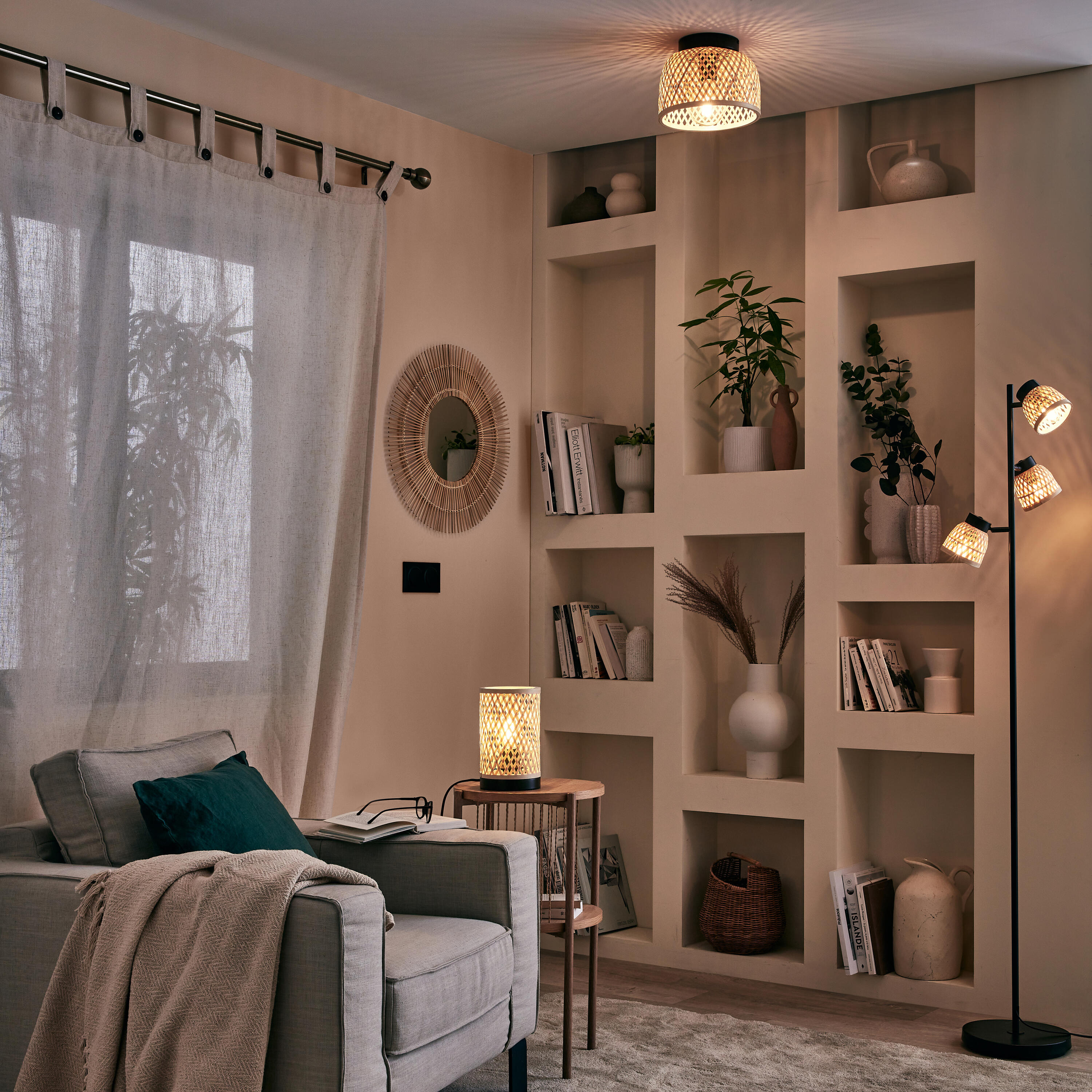 Cortinado alça com botão Charlina 140x280cm bege Inspire - 16