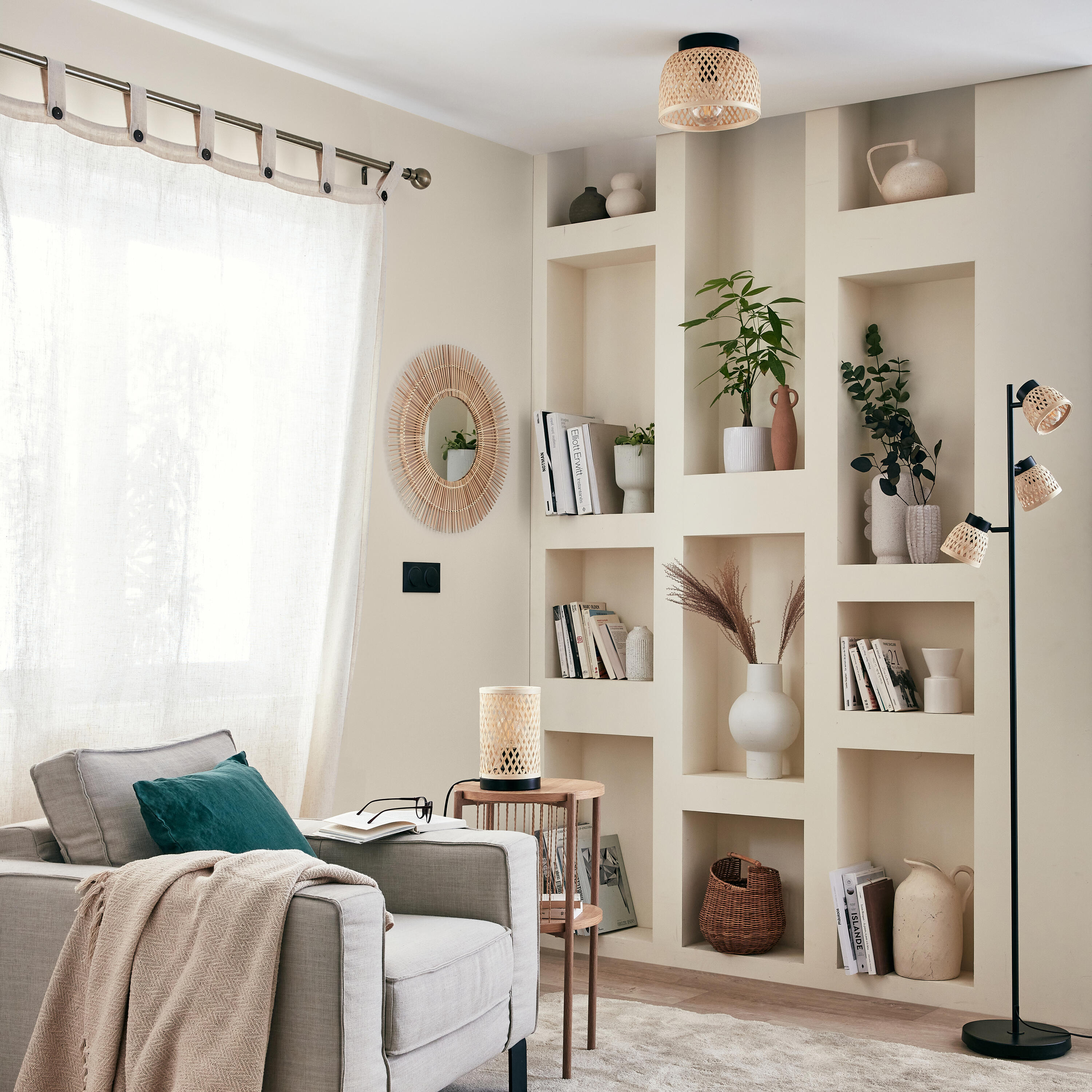 Cortinado alça com botão Charlina 140x280cm bege Inspire - 15