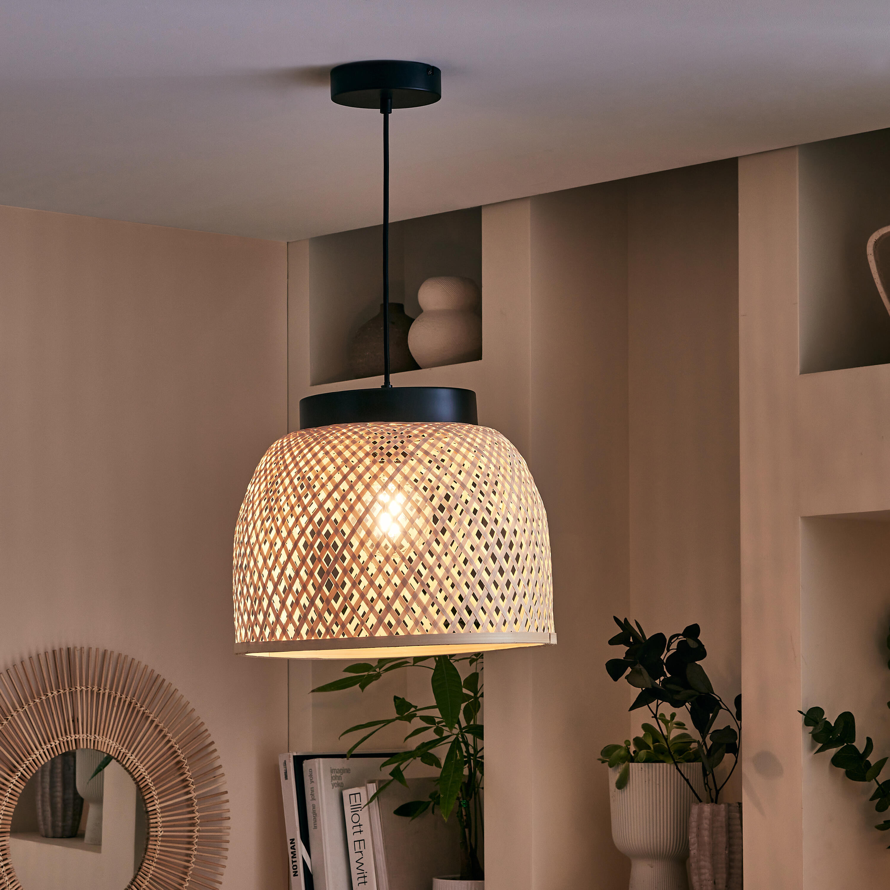 Lampa wisząca Ninon bambus E27 Inspire - 9