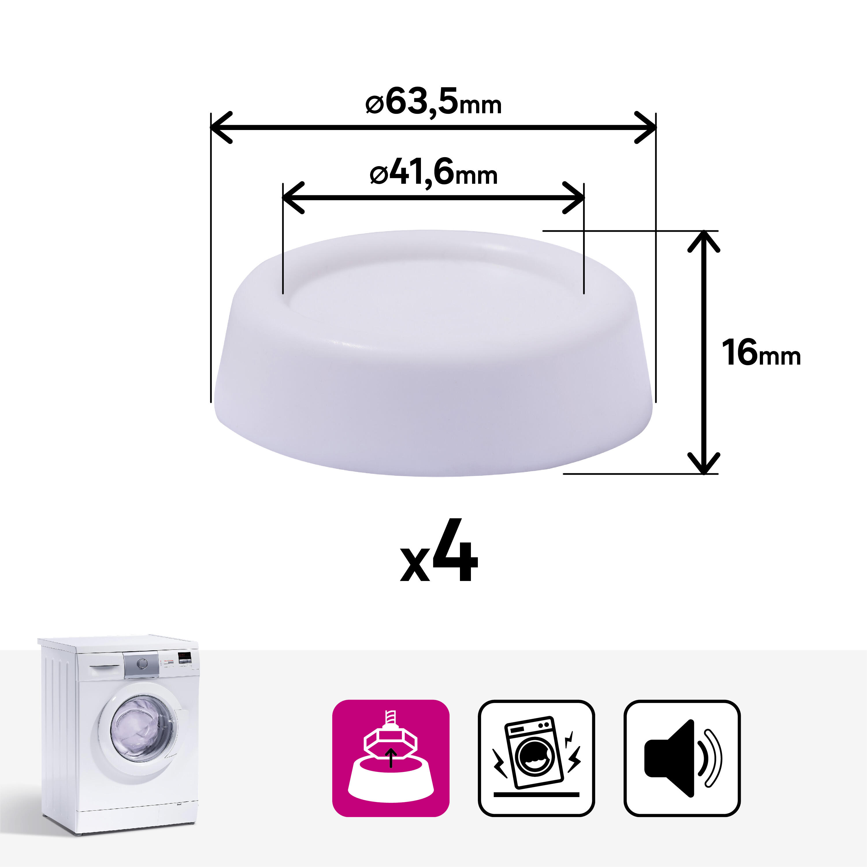 4 Almofadas plásticas anti vibração - 5