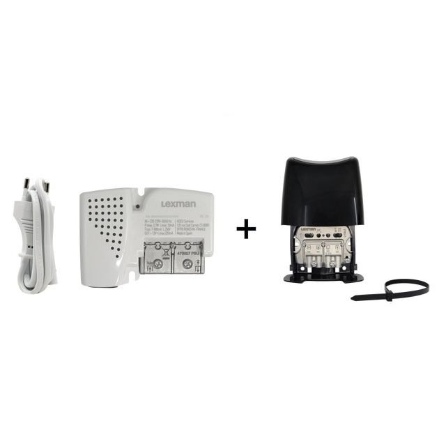 Kit amplificateur intérieur / extérieur terrestre et satellite, 1 sortie LEXMAN