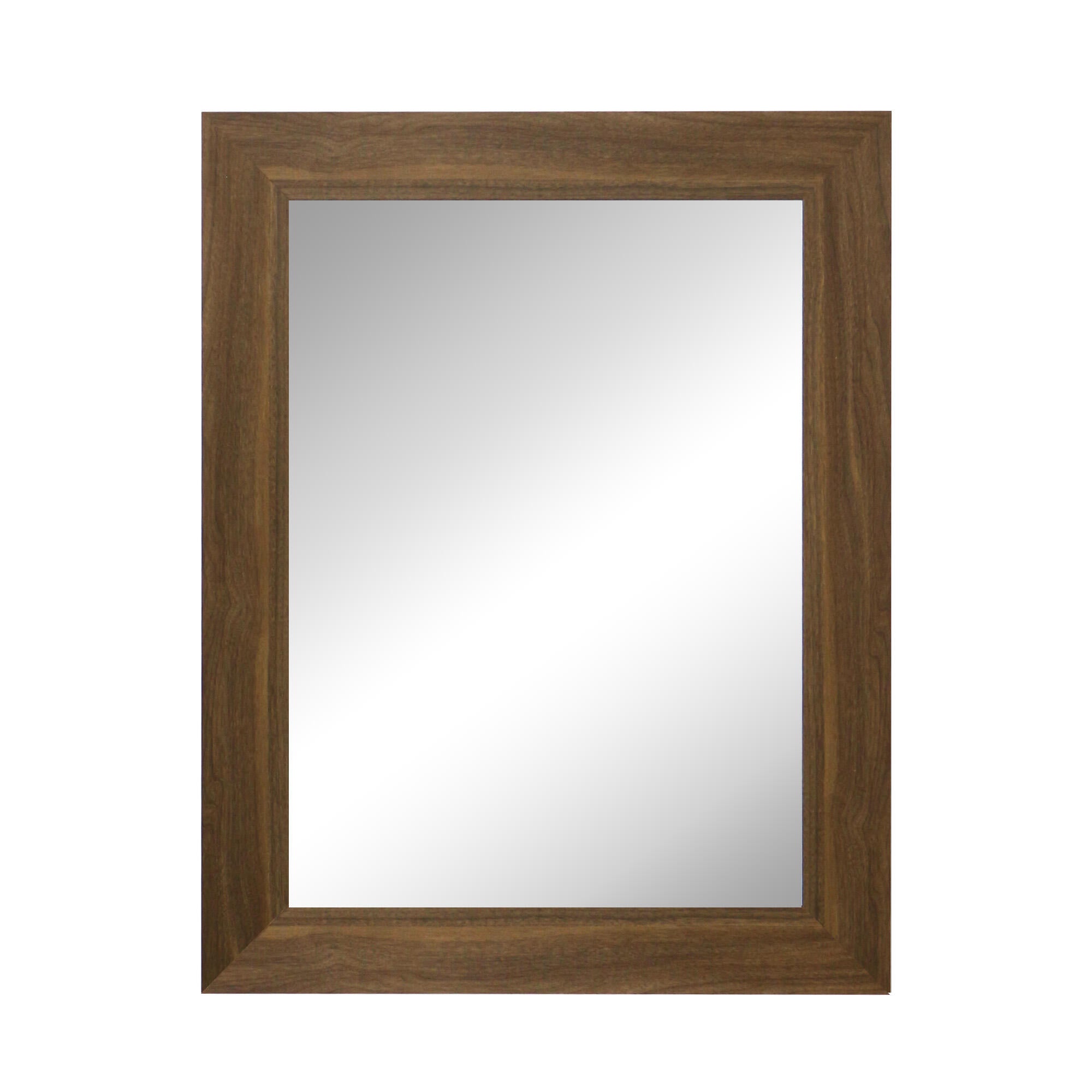 Espejo enmarcado de pared rectangular promo madera marrón satinado de 80 x 120 cm