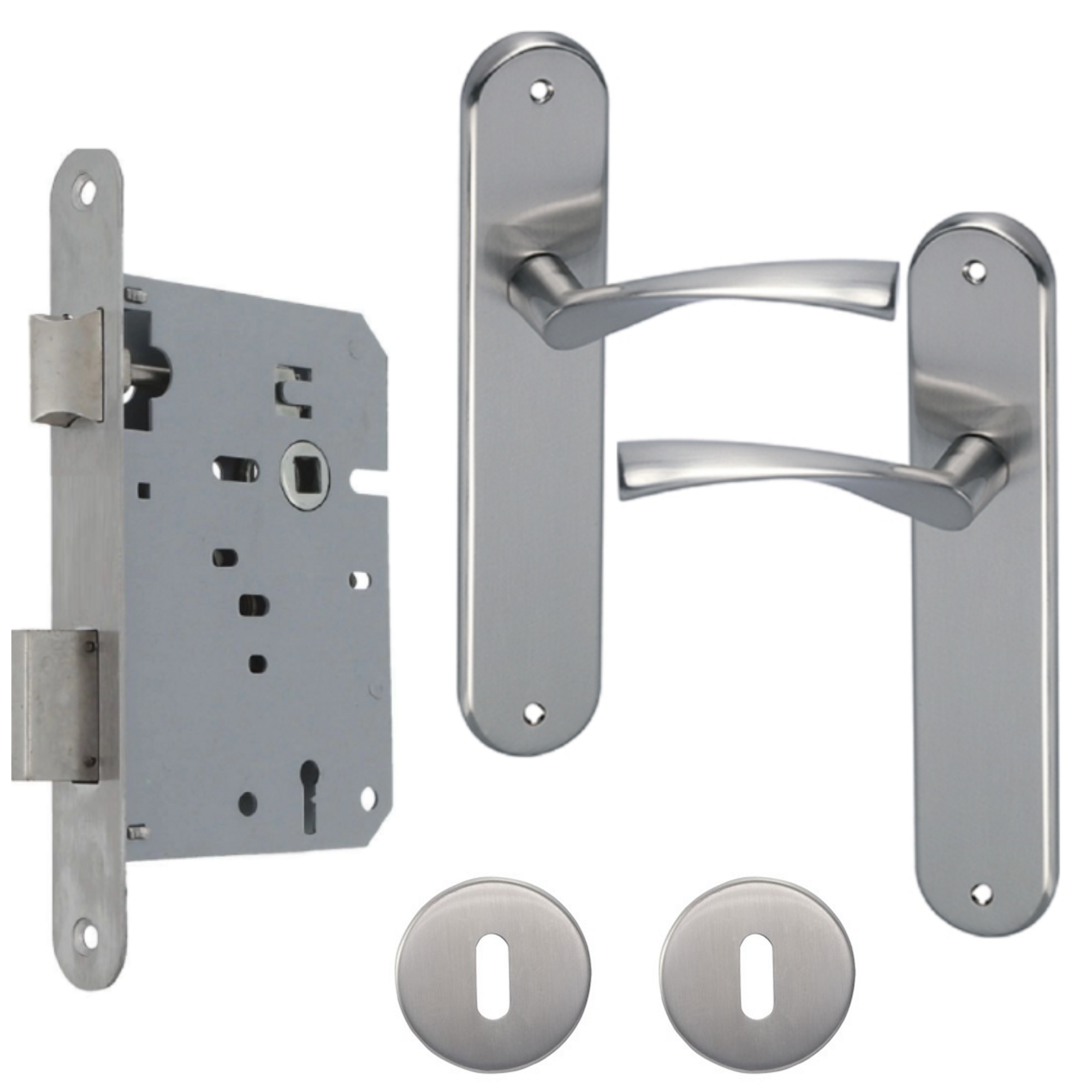 Puxador de porta interior placa com fechadura aço inoxidável Artaraz 20-13 + 716 - 2