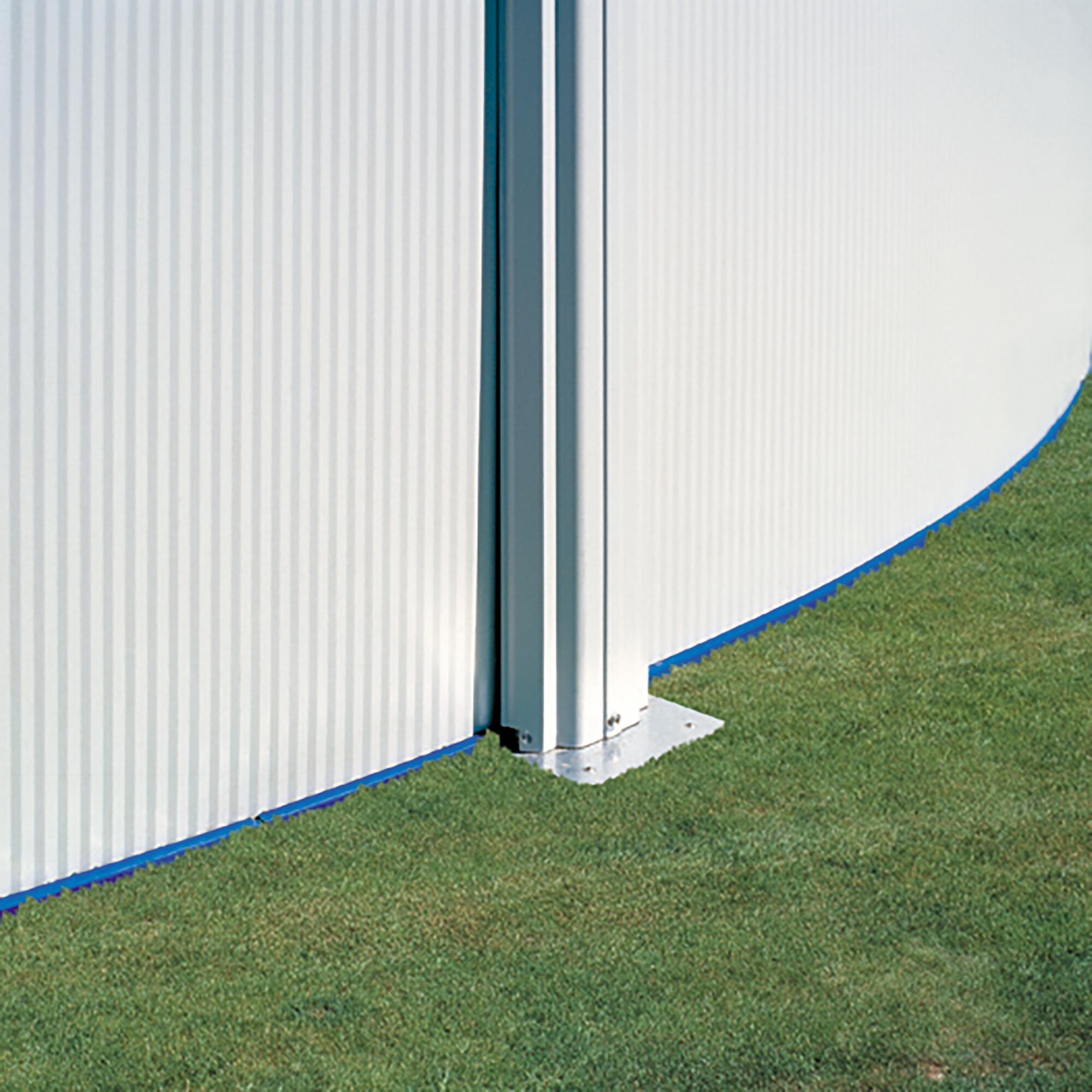 Piscina elevada de acero galvanizado blanca ovalada 5x5x1.2 m con depuradora de cartucho y escalera de seguridad GRE - 8