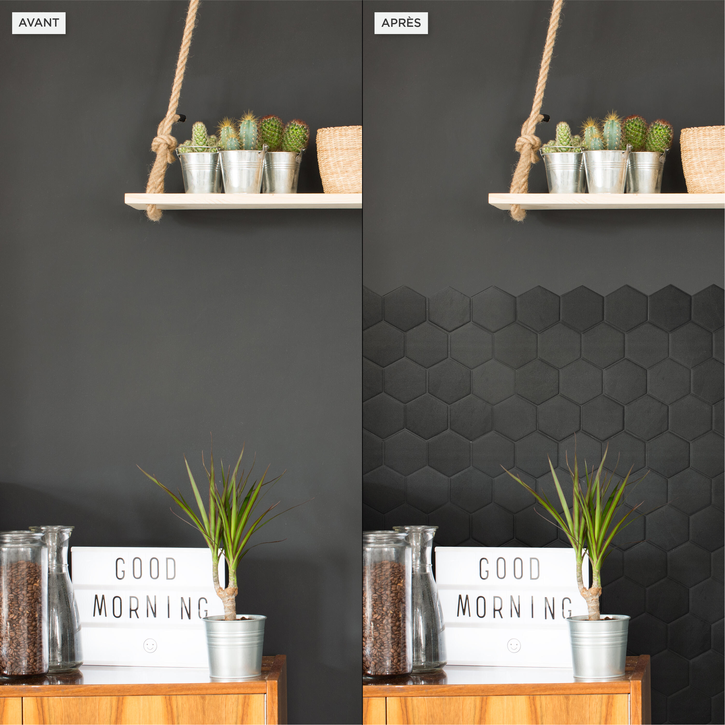 lot de 4 crédences adhésives Hexa walton, 24.38X29.22 cm - 3